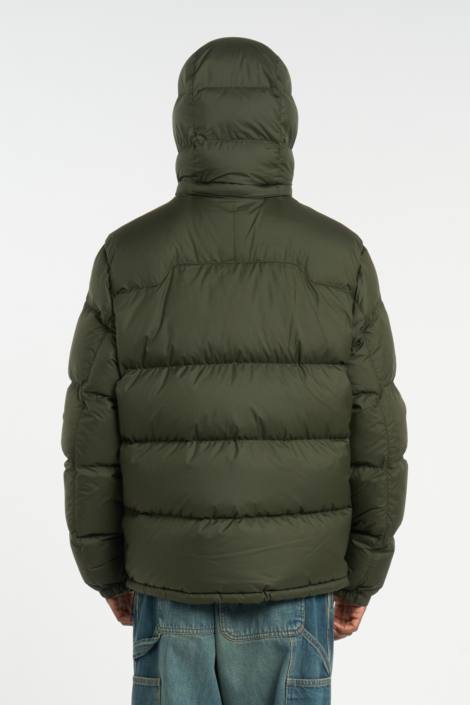 Zipped high-neck colorblock padded jacket with hood | Green POLO RALPH LAUREN Men
