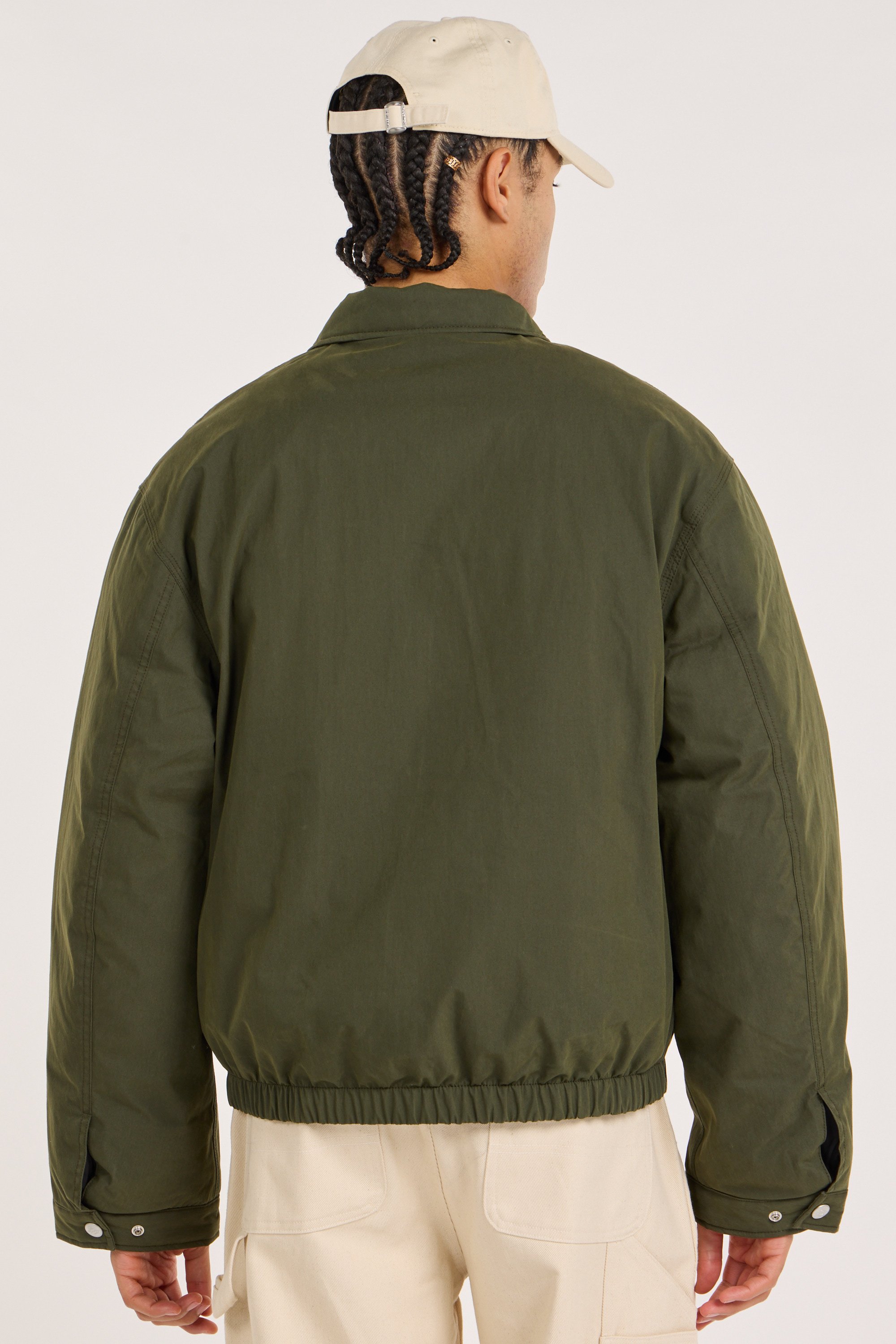 Zipped high-neck colorblock padded jacket with hood | Grey DICKIES Men