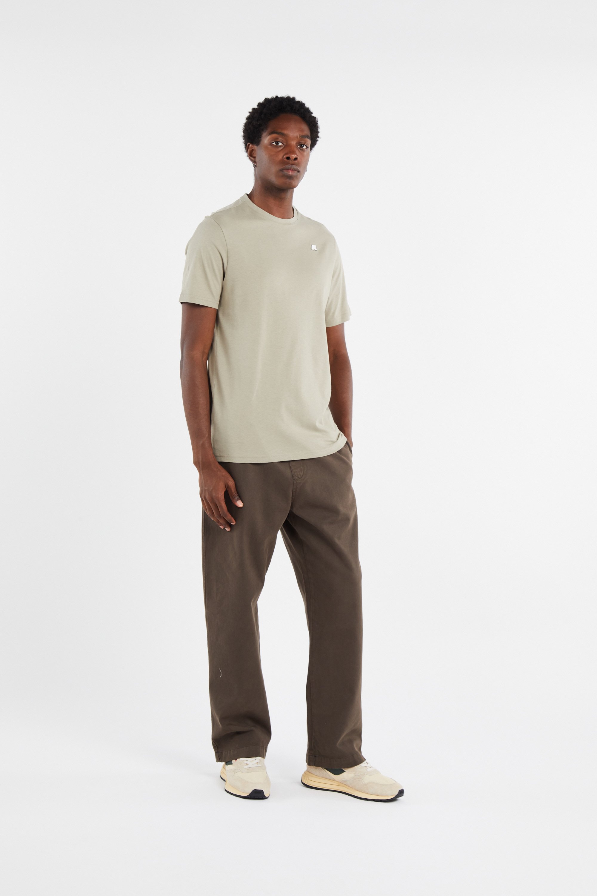 Regular-fit round-neck cotton T-shirt K-WAY Green