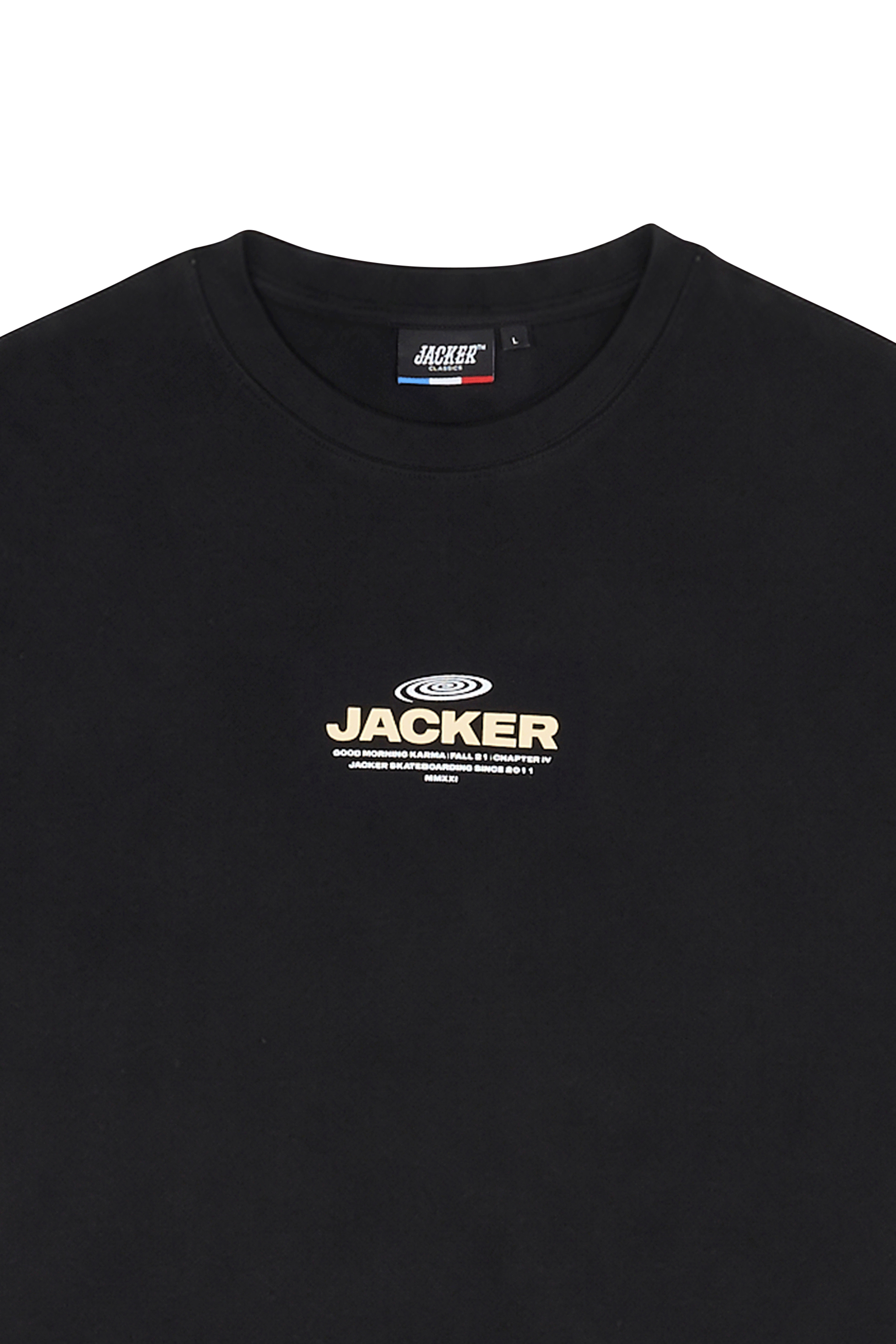Regular-fit round-neck cotton T-shirt | Black JACKER Men