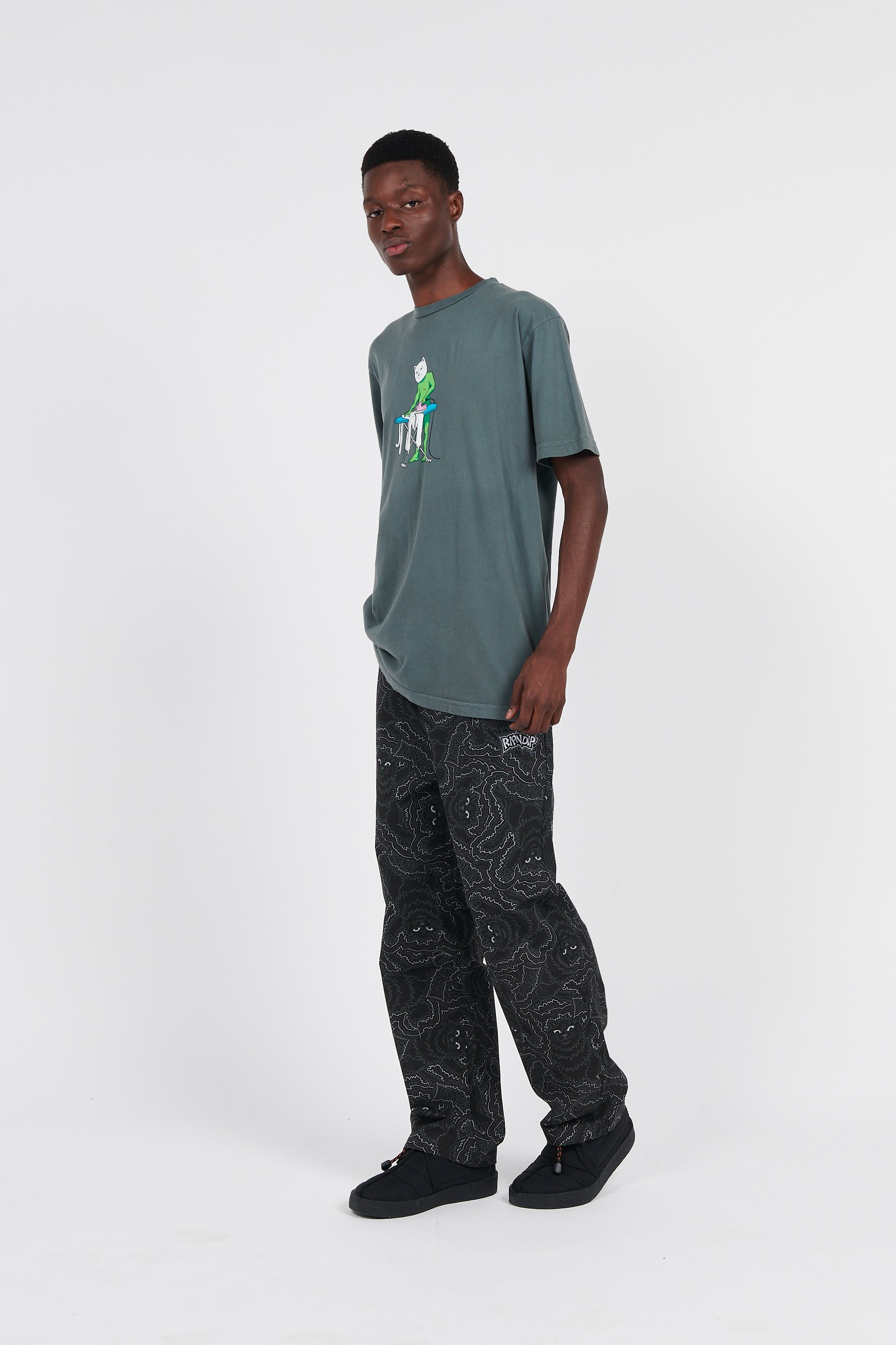 Trousers Big pussy energy wide leg pants Black Ripndip - Men