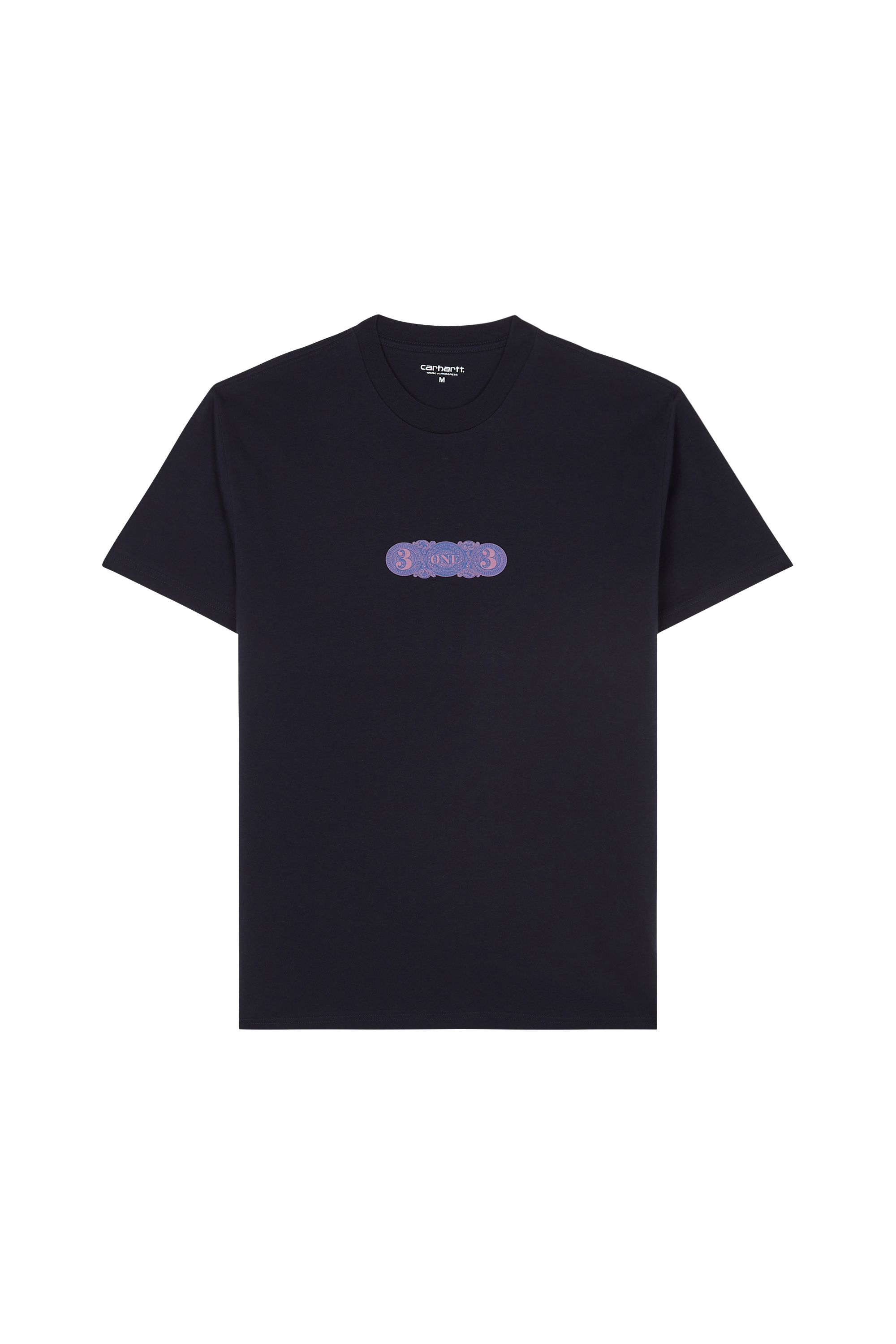 Regular-fit round-neck cotton T-shirt S/S 3 One 3 T-Shirt Deep night