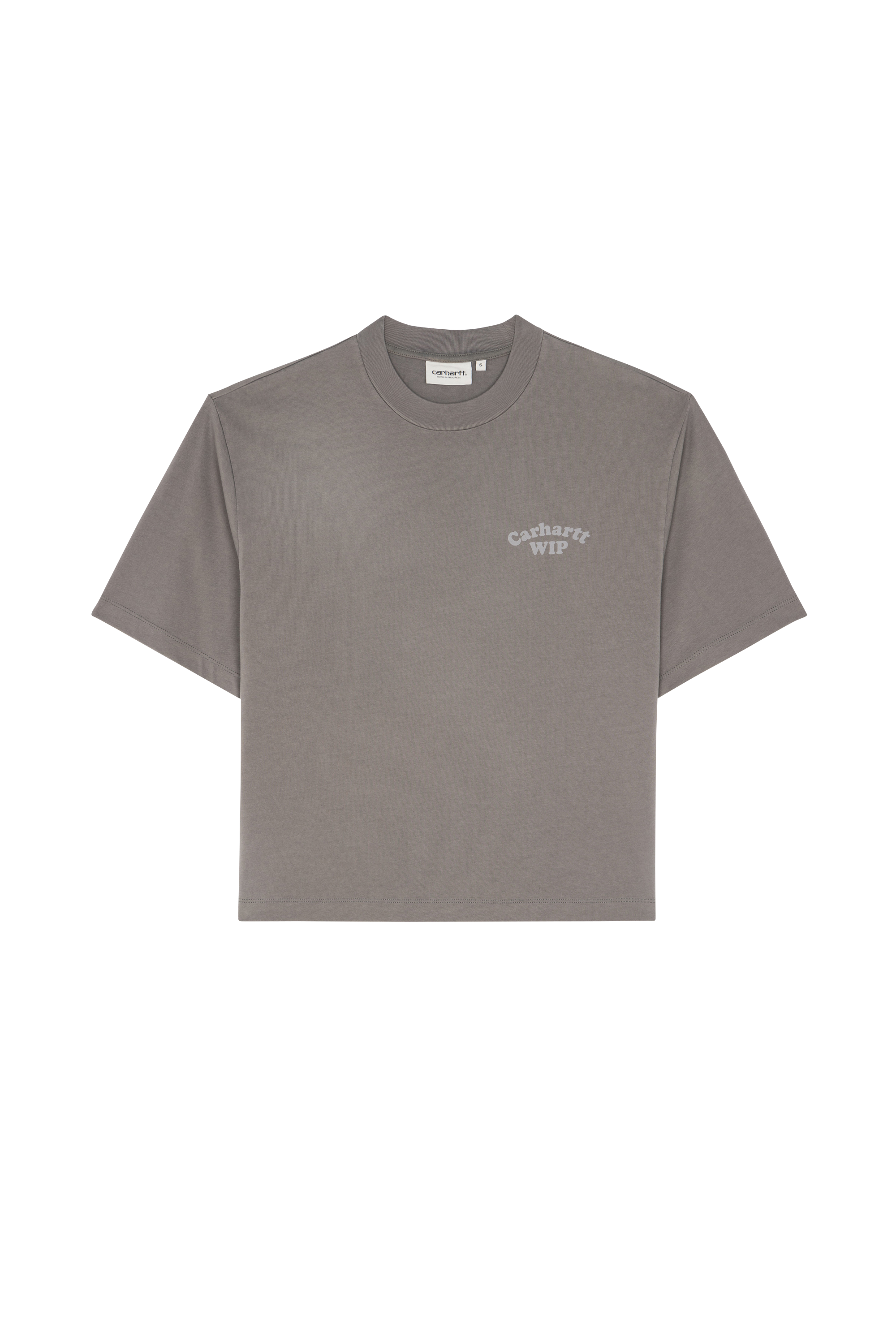 Regular-fit round-neck cotton T-shirt Grey