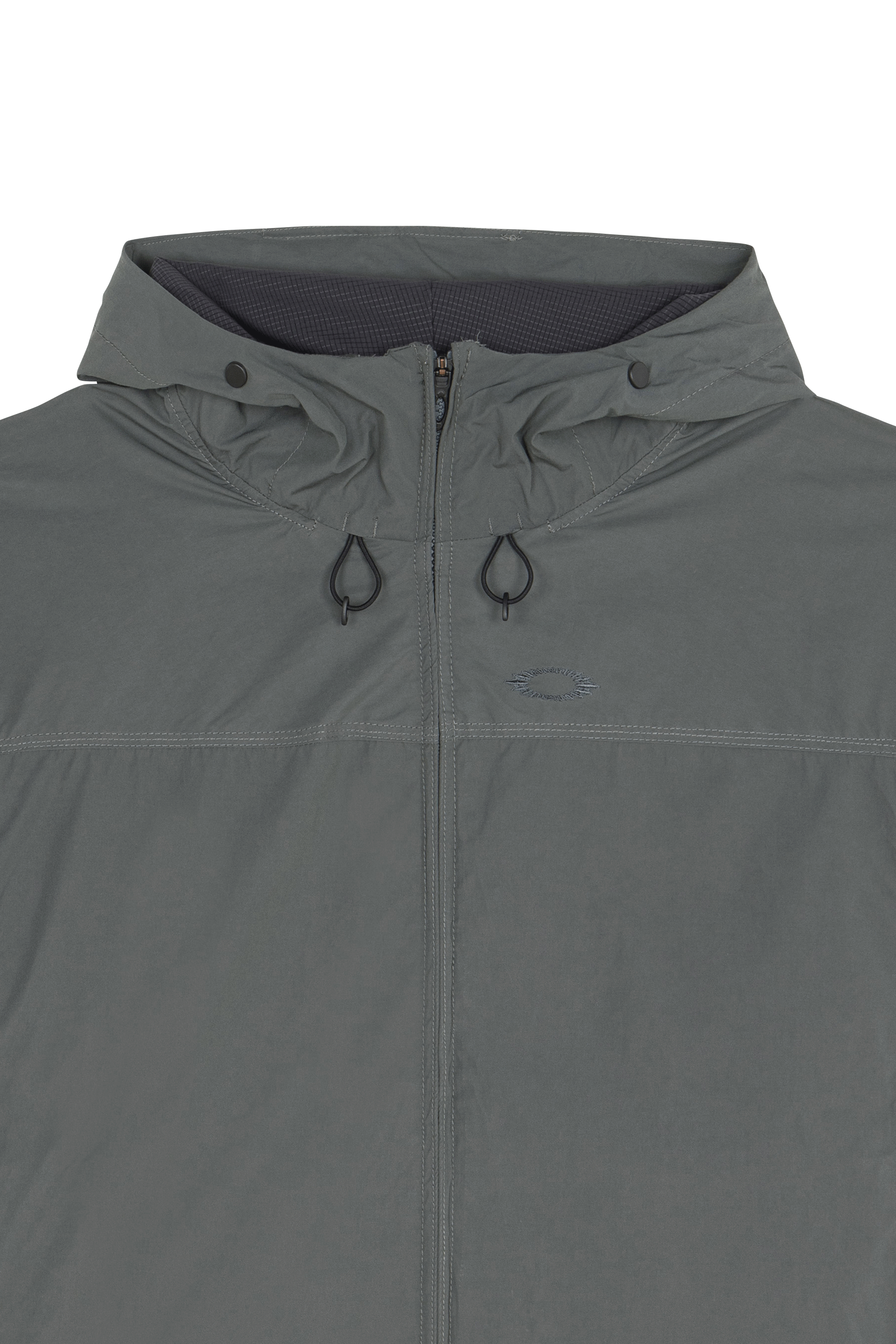 Veste droite à capuche unie Vert