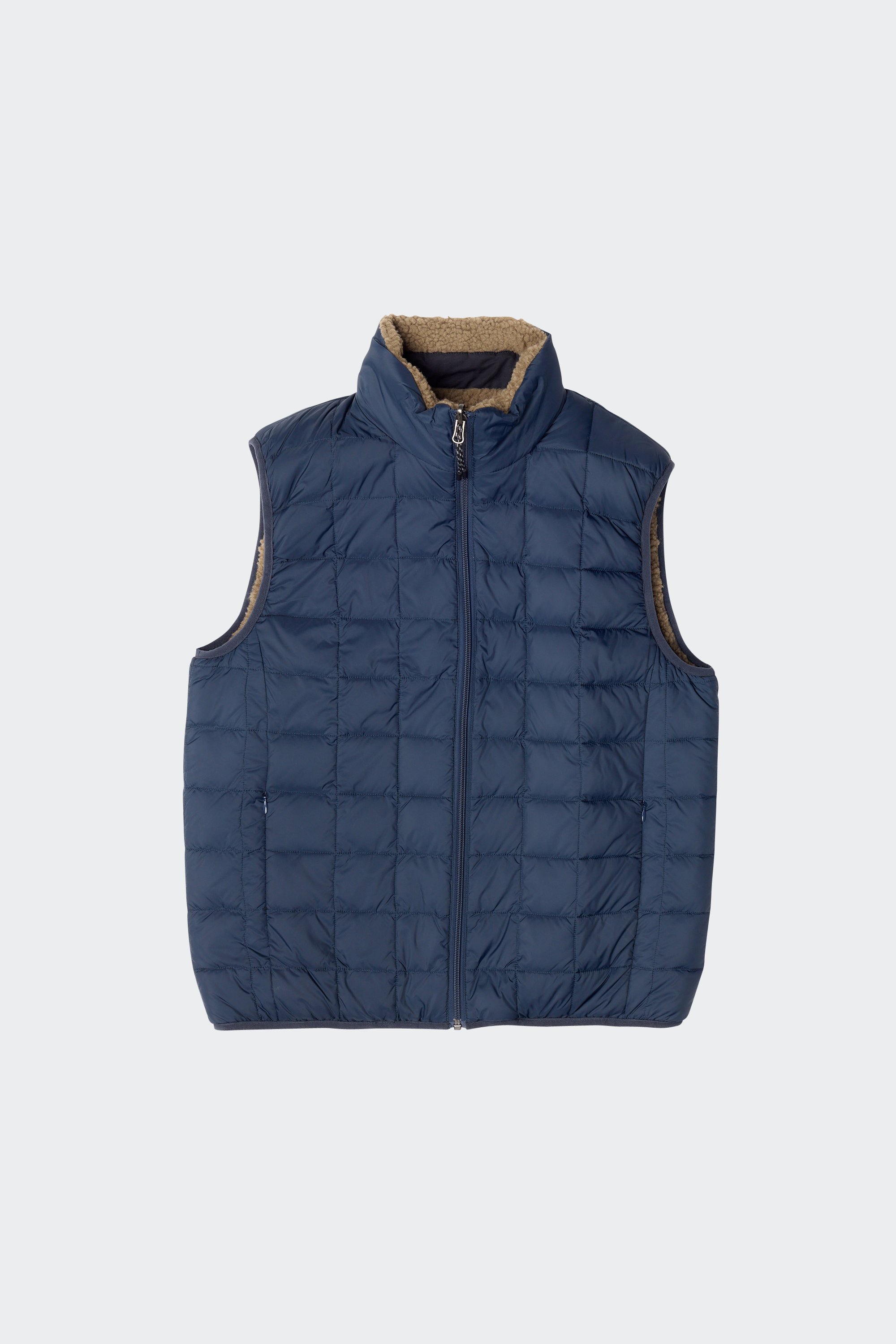Reversible sleeveless puffer coat | Blue by TAION Reversible sleeveless puffer coat Blue