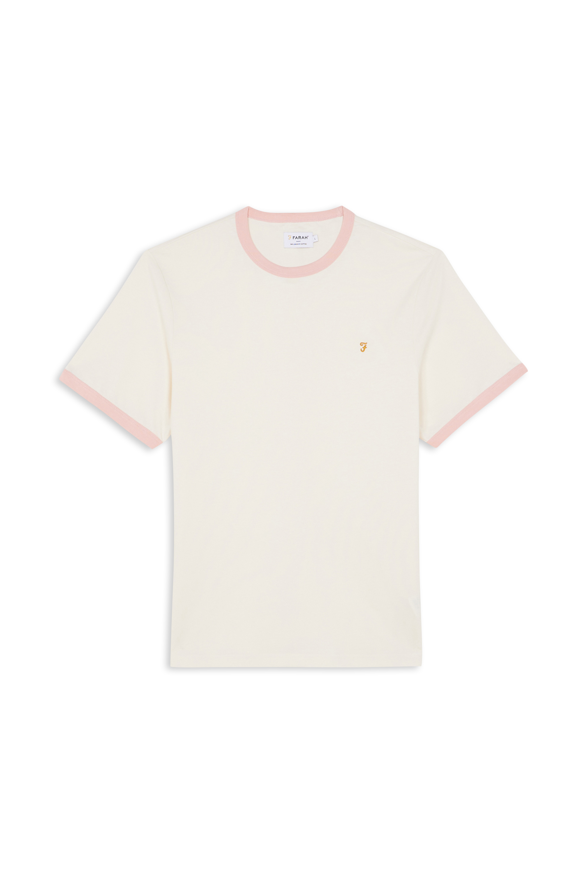 Regular-fit round-neck cotton T-shirt Beige