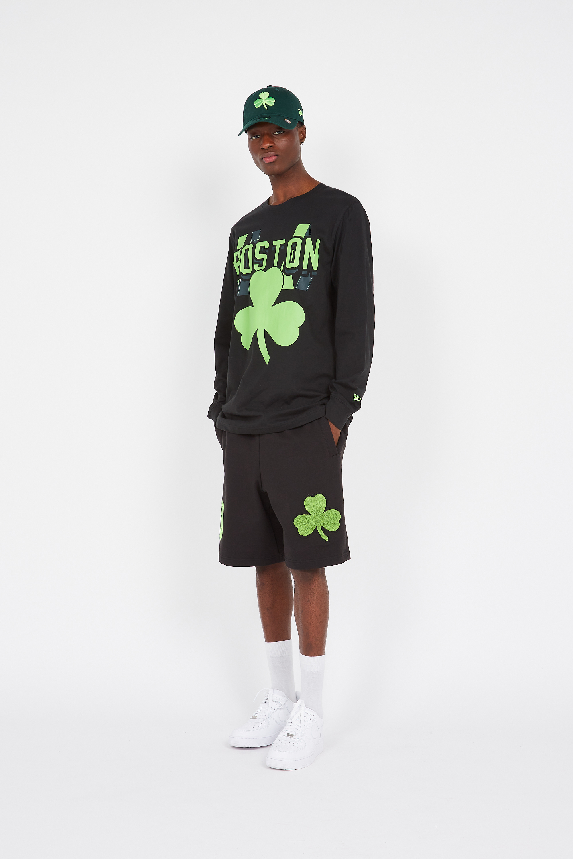 Regular-fit round-neck cotton T-shirt Black