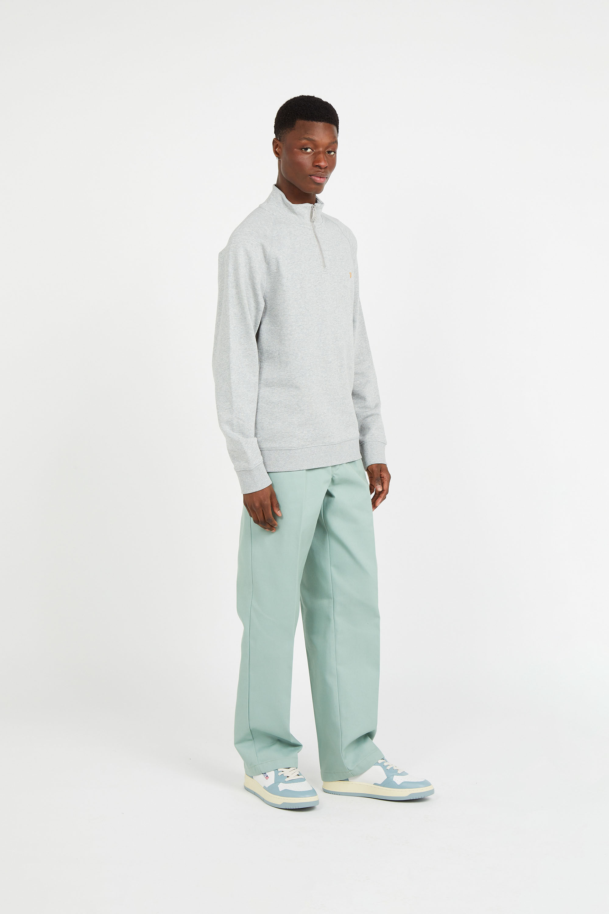 Slim-fit zip-up tracksuit top  Grey