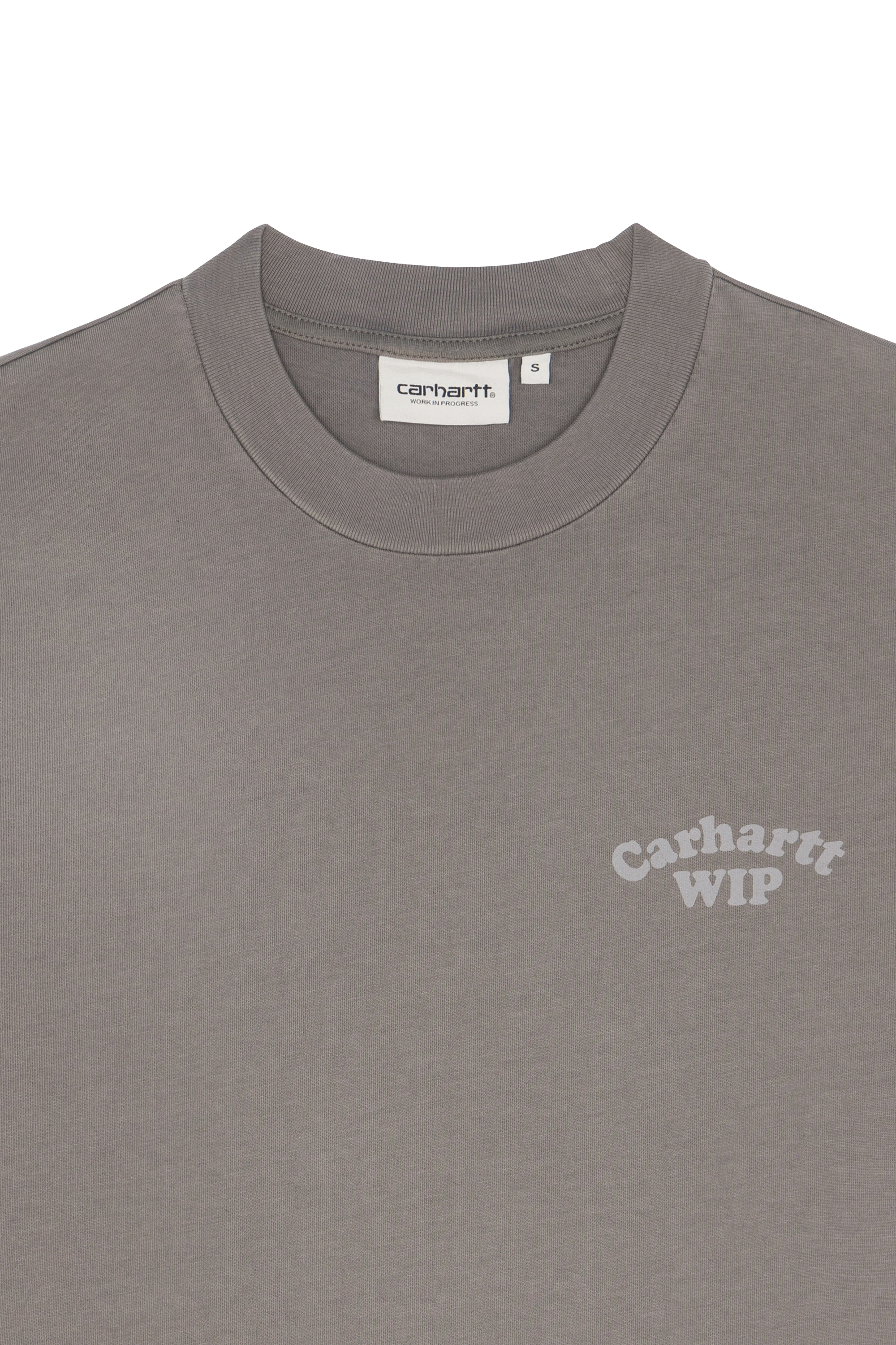 Regular-fit round-neck cotton T-shirt Grey