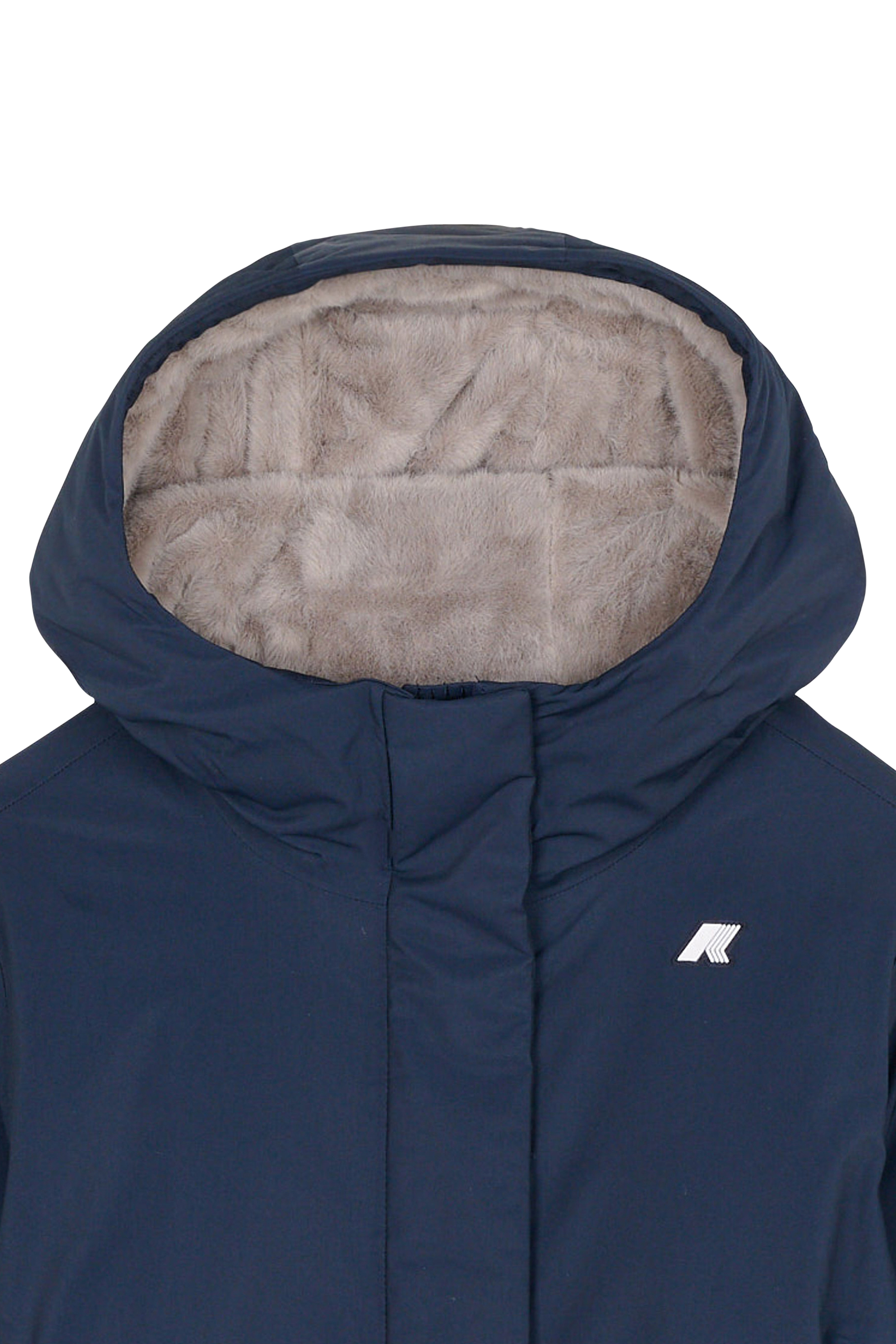 Manteau droit à capuche | Bleu K-WAY Femme