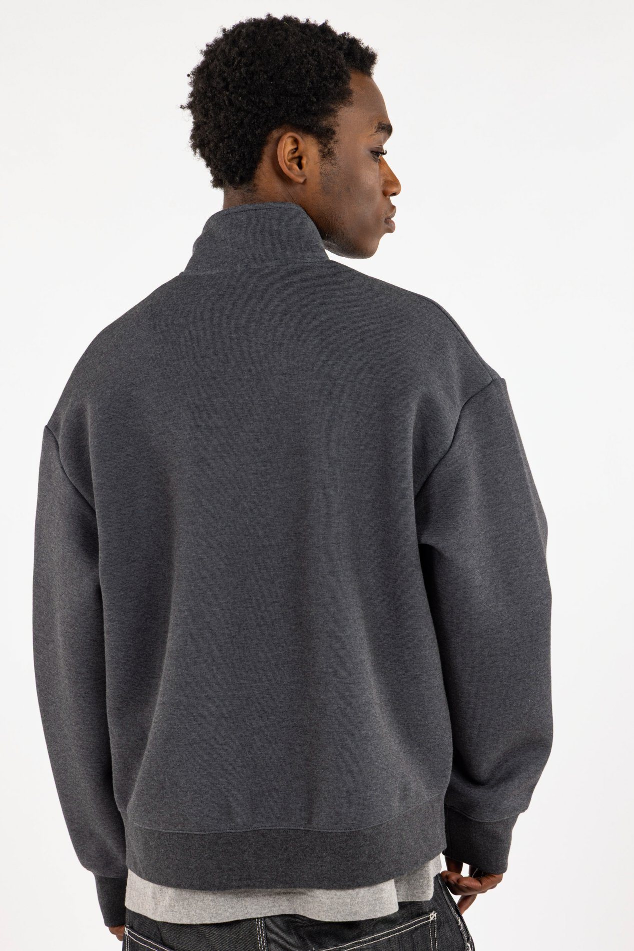 Slim-fit zip-up tracksuit top  Black