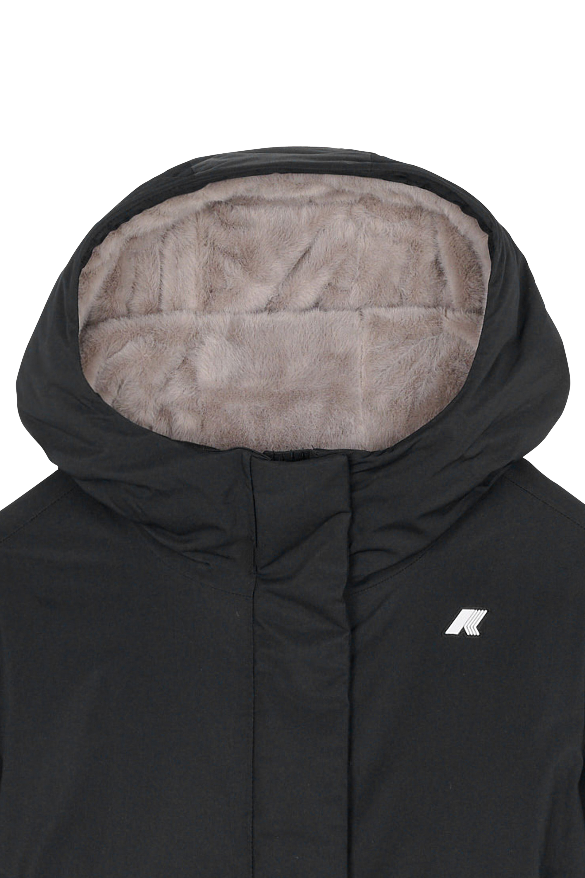 Manteau droit à capuche | Noir K-WAY Femme