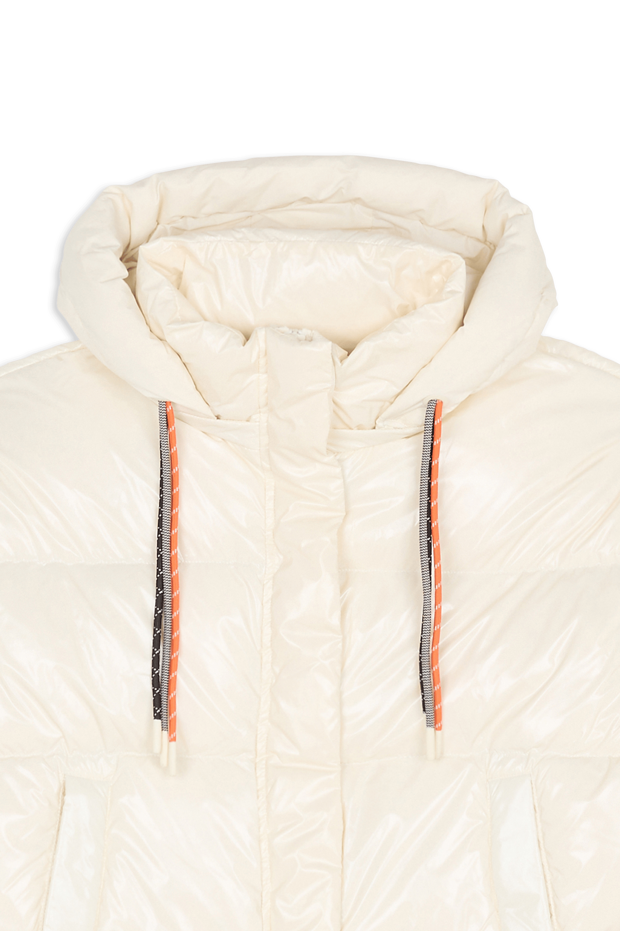 Zipped high-neck colorblock padded jacket with hood GERTRUDE Beige