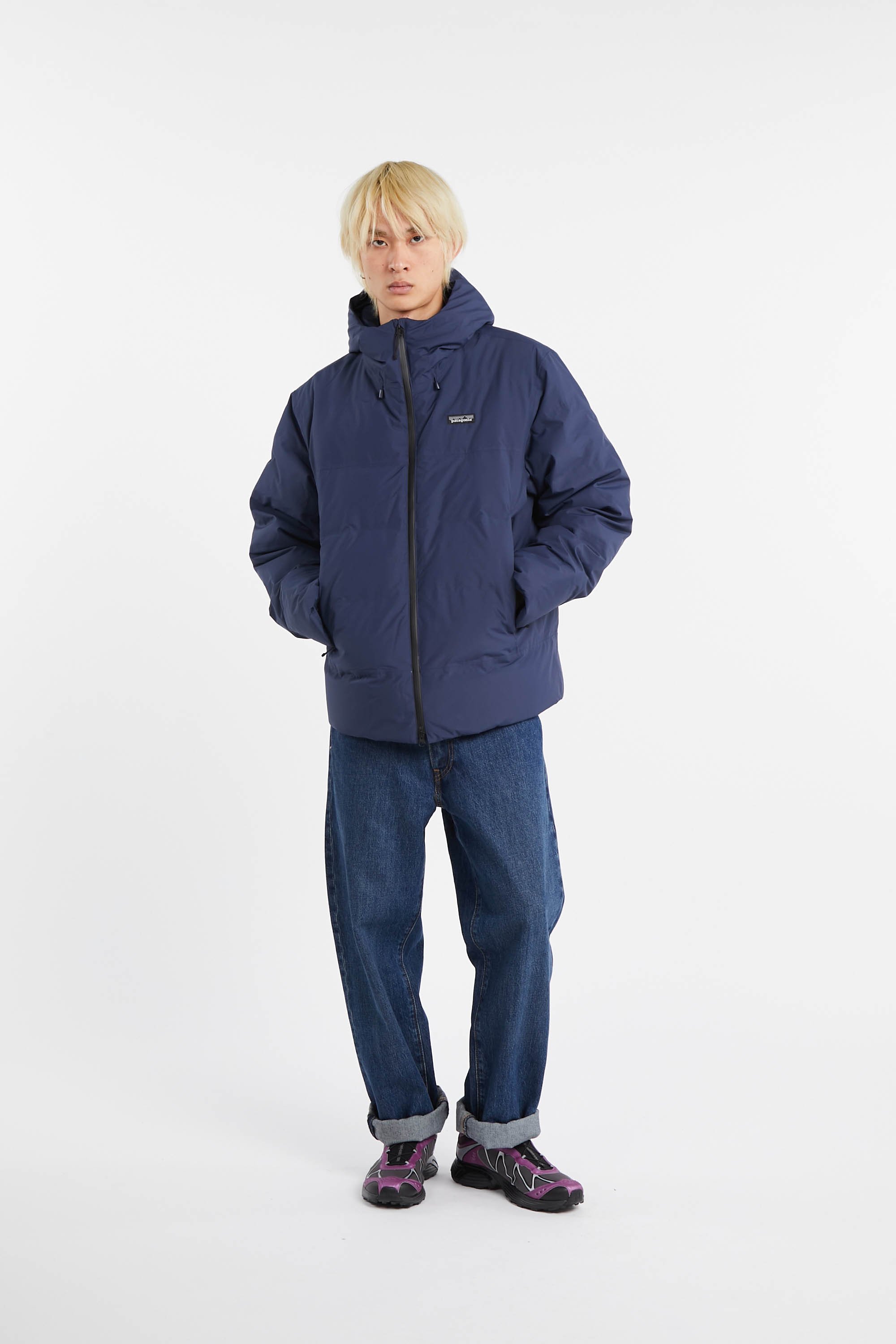 Lightweight quilted padded jacket with high neck | Blue by PATAGONIA Lightweight quilted padded jacket with high neck Blue