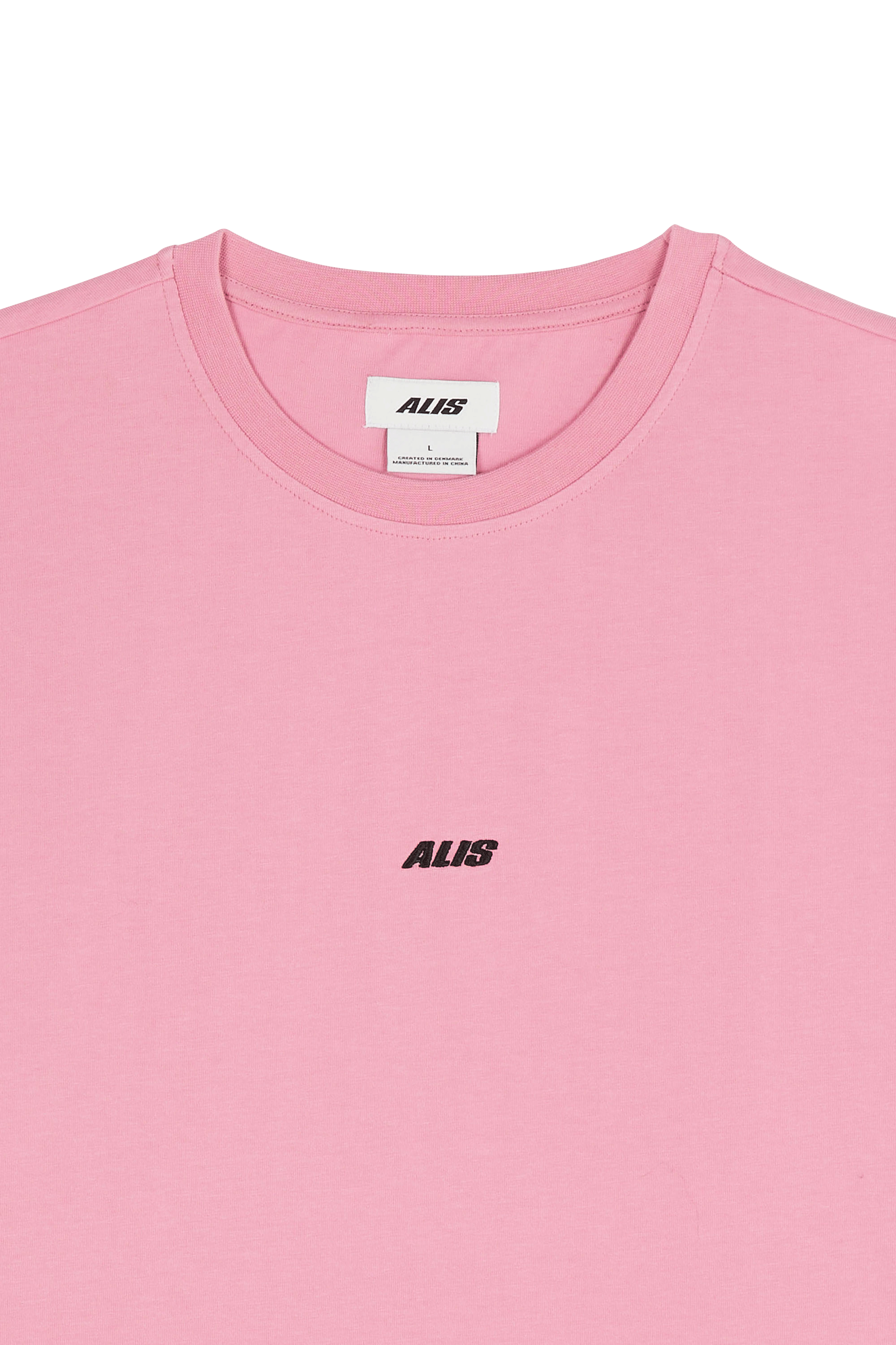 Regular-fit round-neck cotton T-shirt Pink