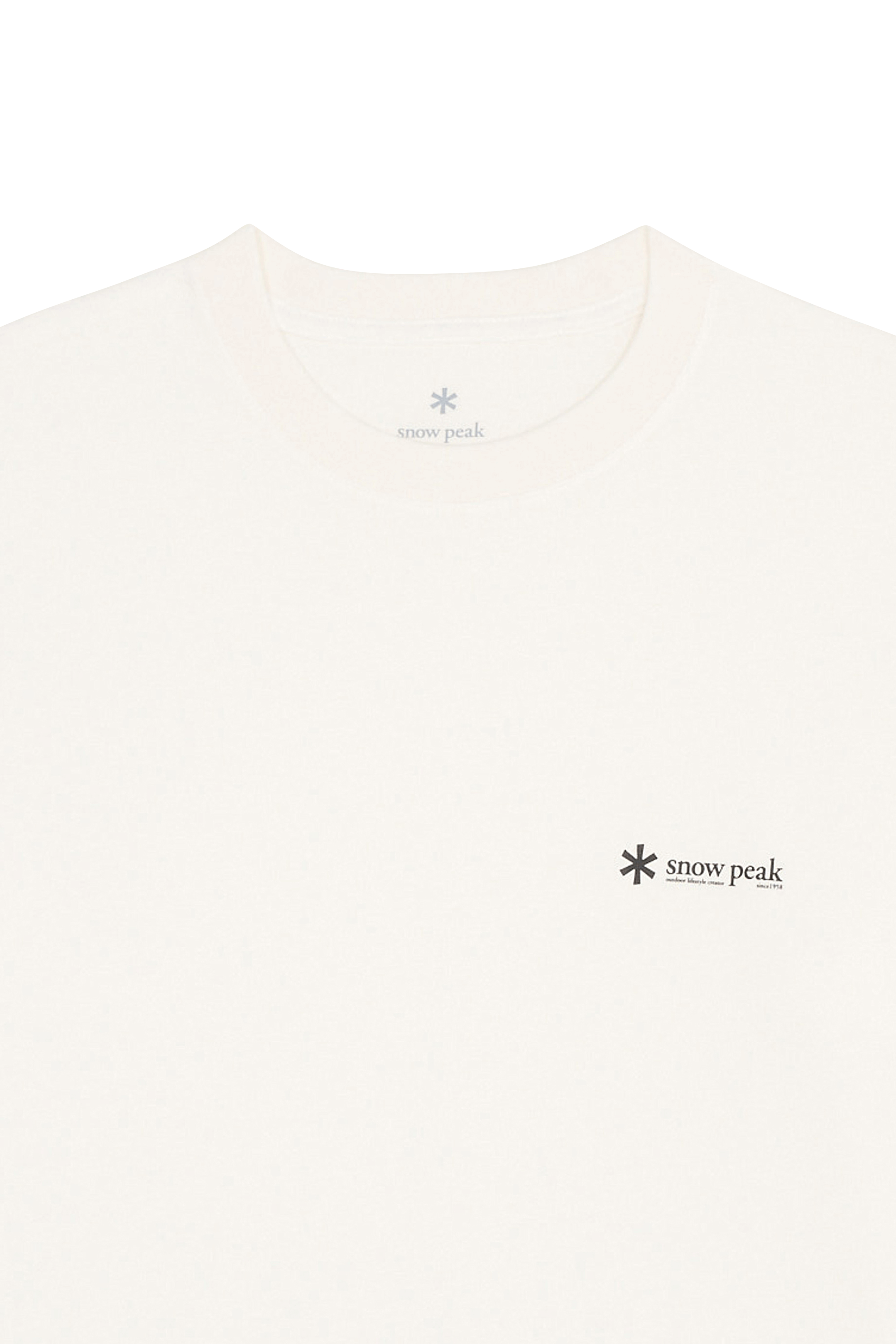 Regular-fit round-neck cotton T-shirt SNOW PEAK White