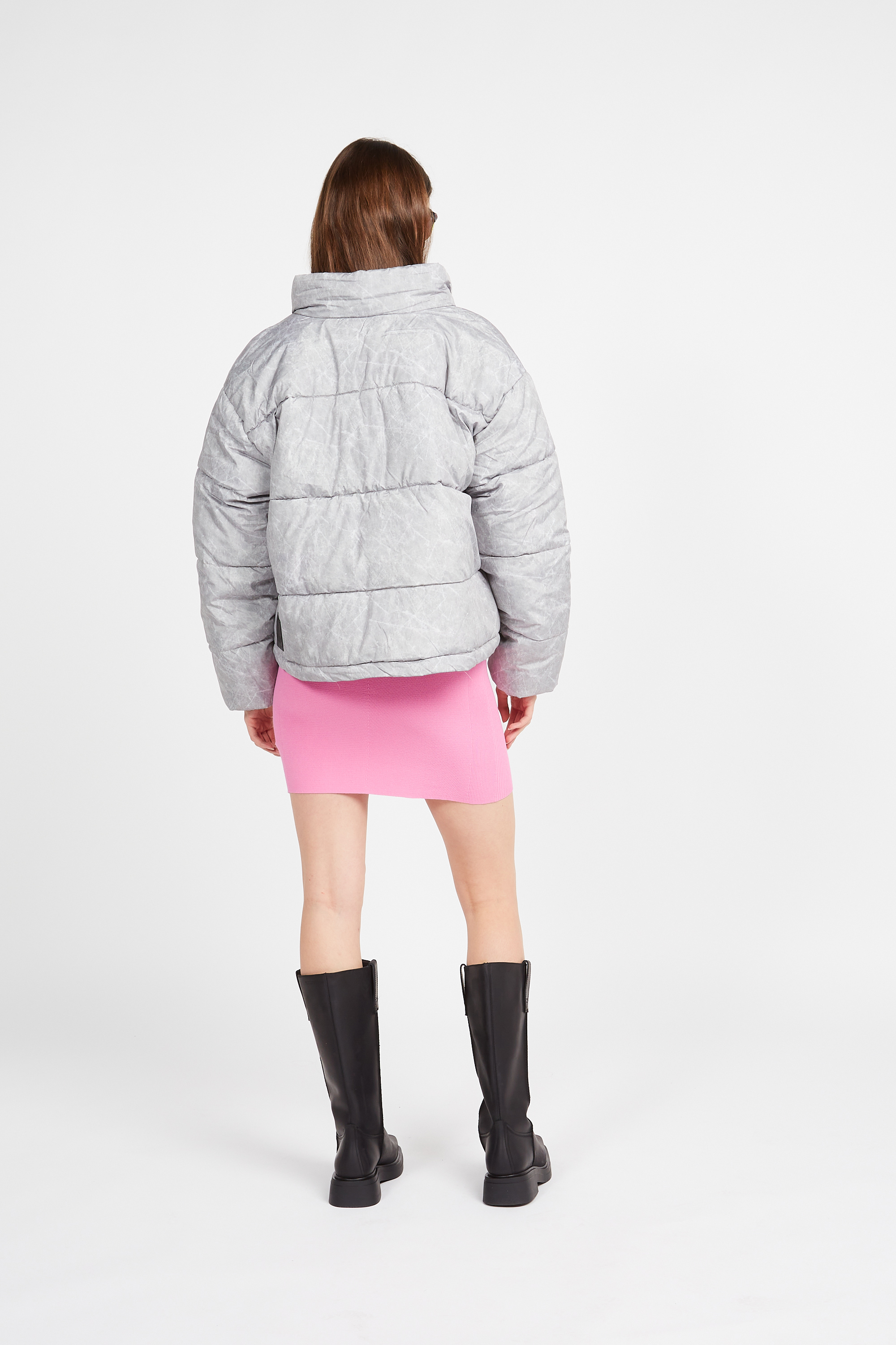 Lightweight quilted padded jacket with high neck Multicolored