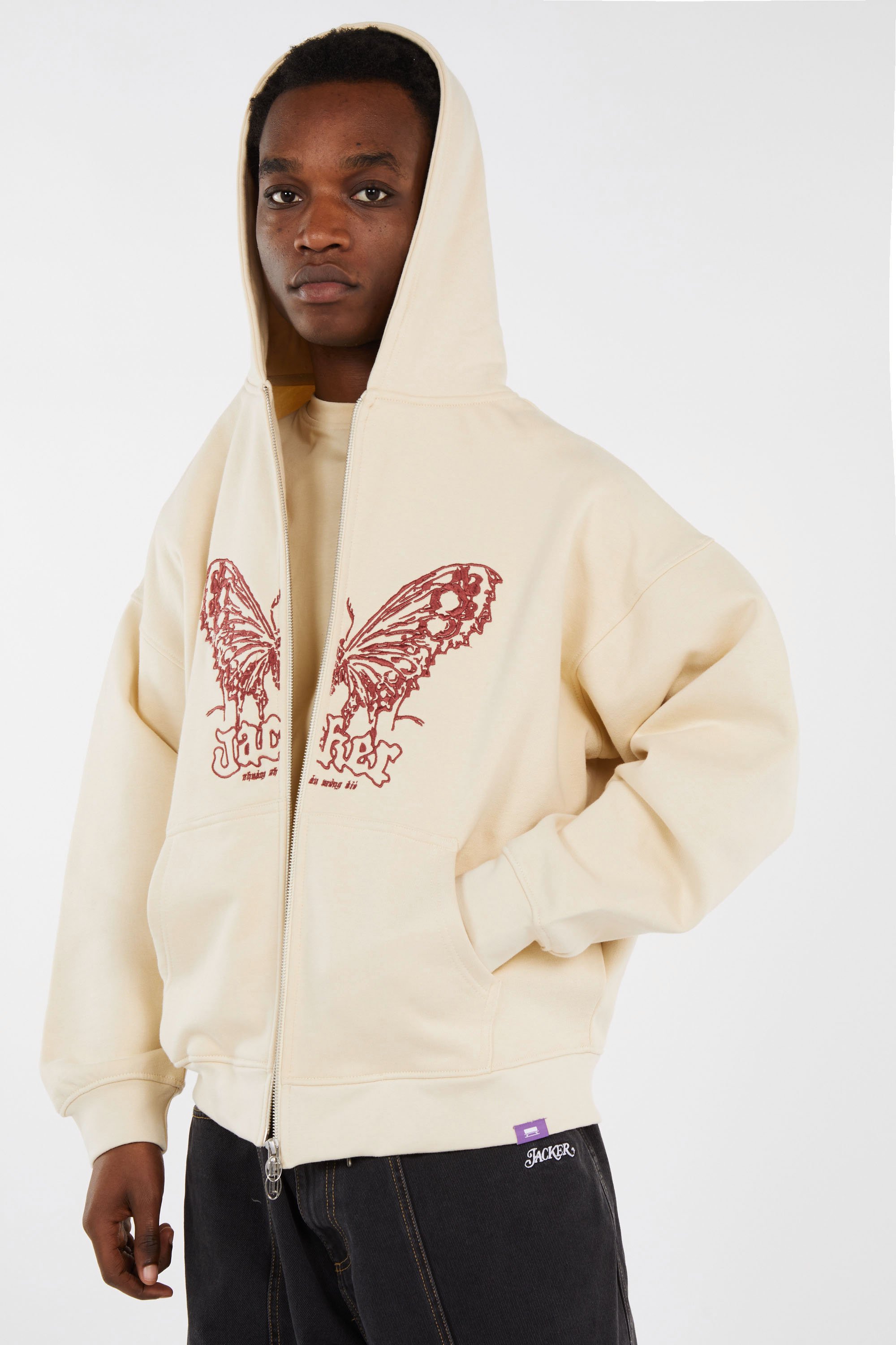 Hoodie zippé Beige