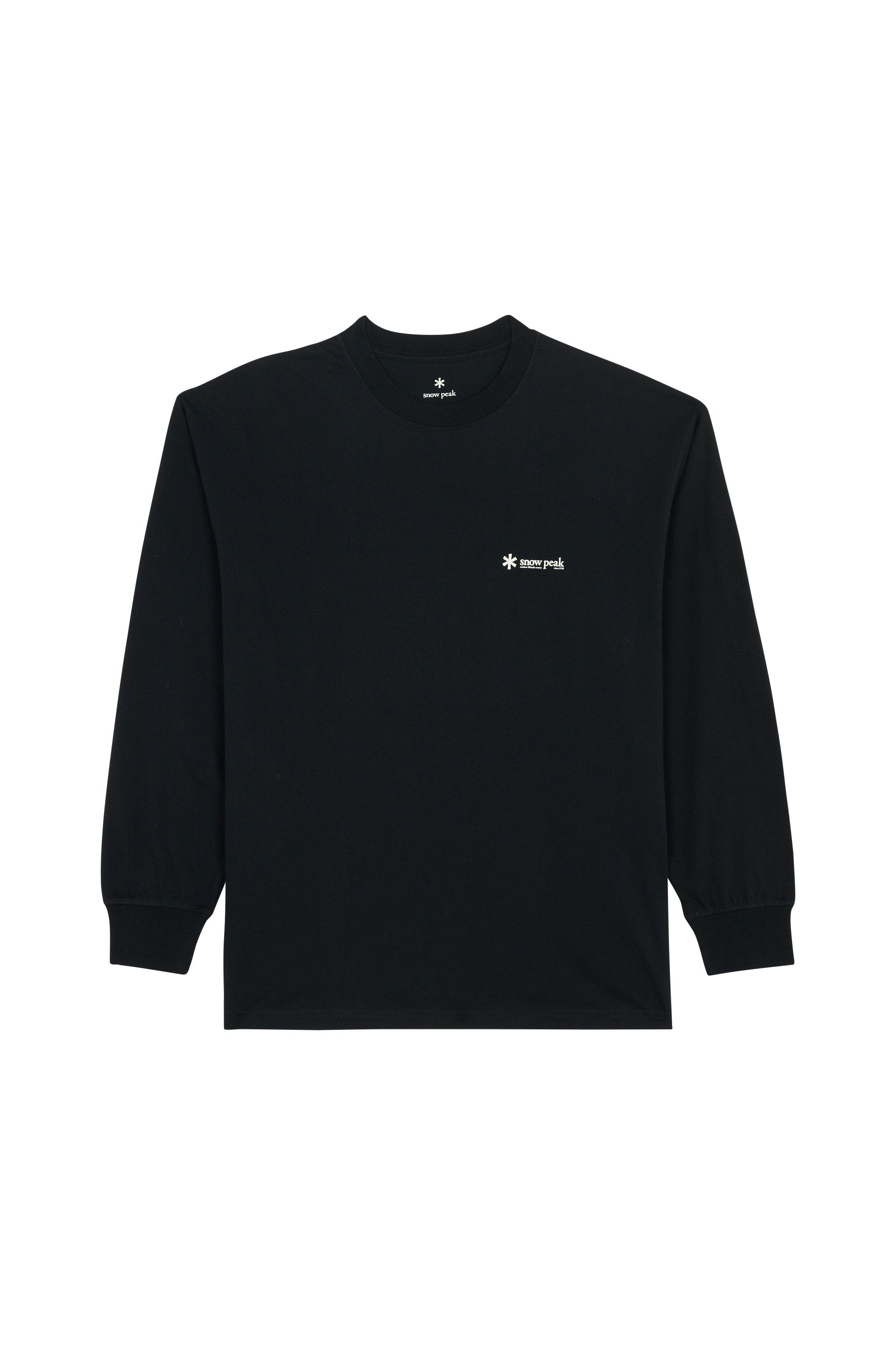 Regular-fit round-neck cotton T-shirt SNOW PEAK Black