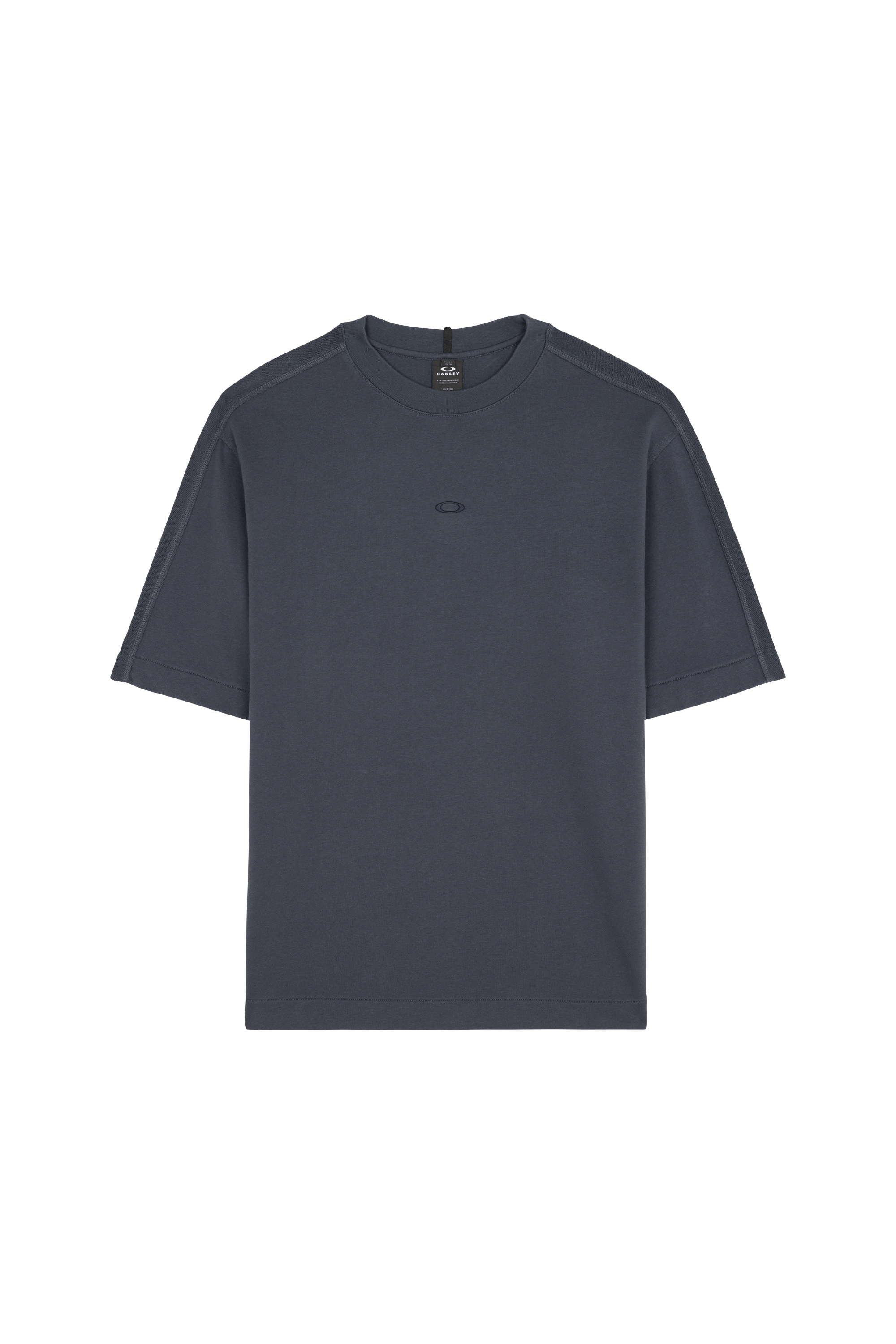 Regular-fit round-neck cotton T-shirt DUAL JERSEY Graphite
