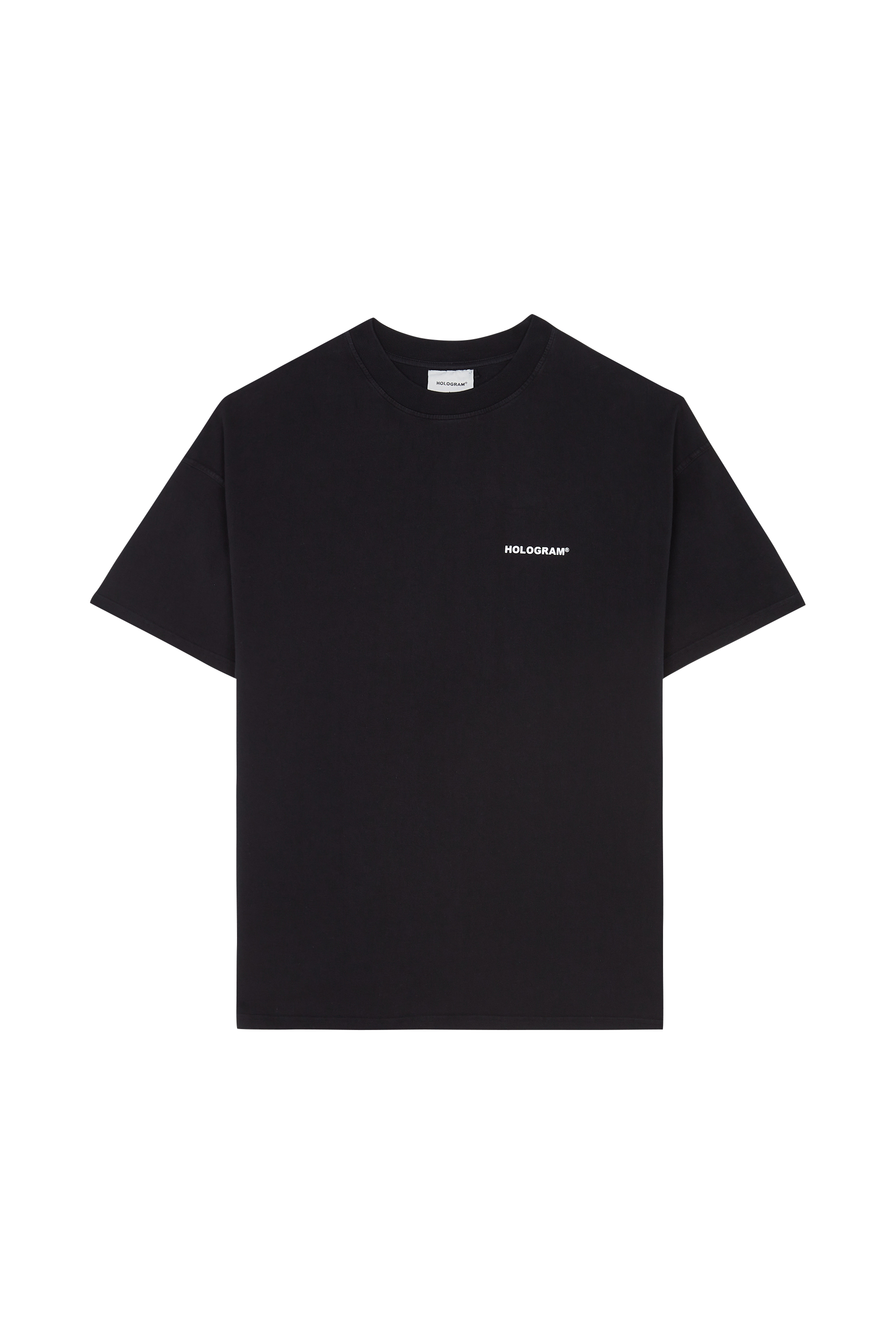 Regular-fit round-neck cotton T-shirt HOLOGRAM Black