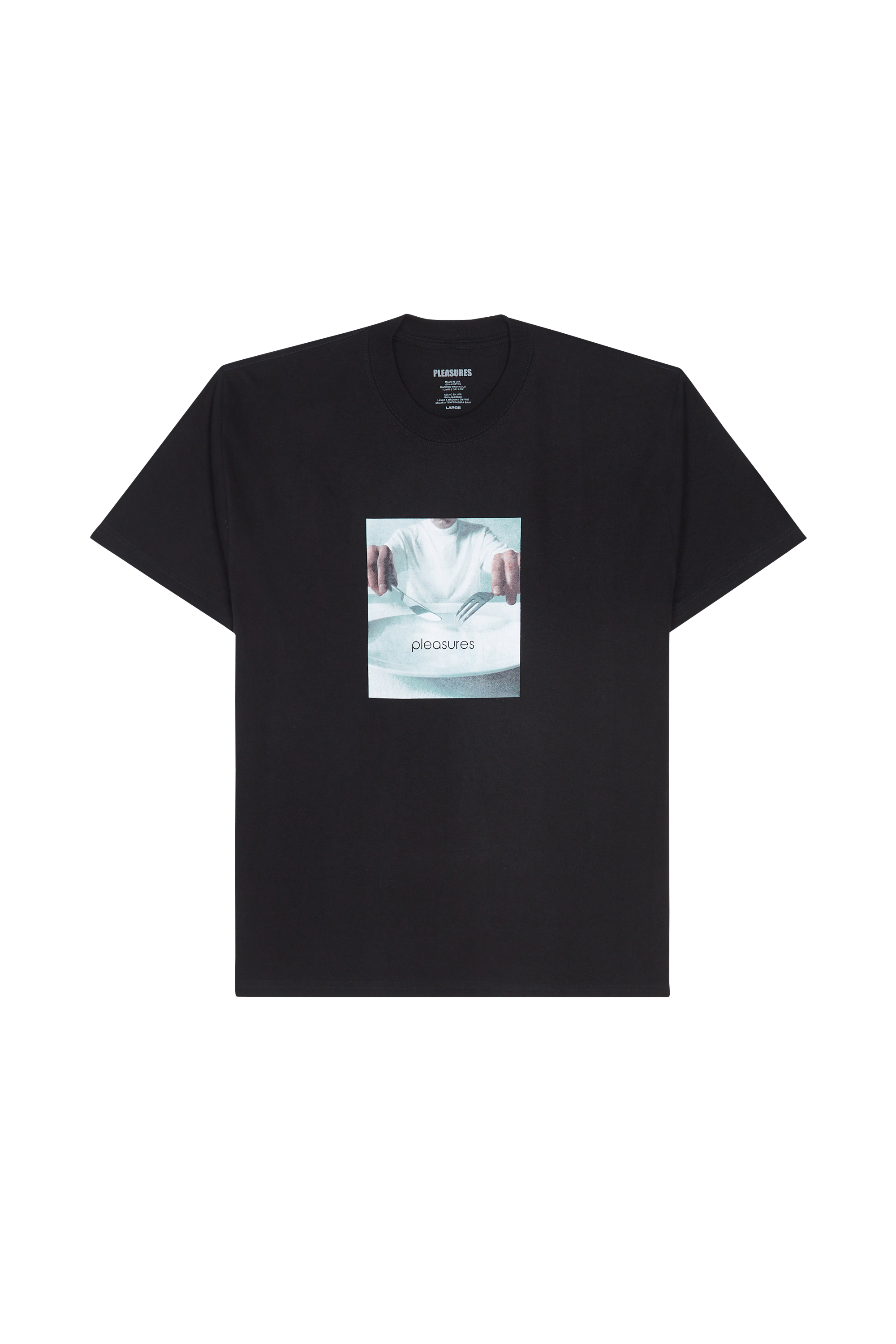 Regular-fit round-neck cotton T-shirt Black