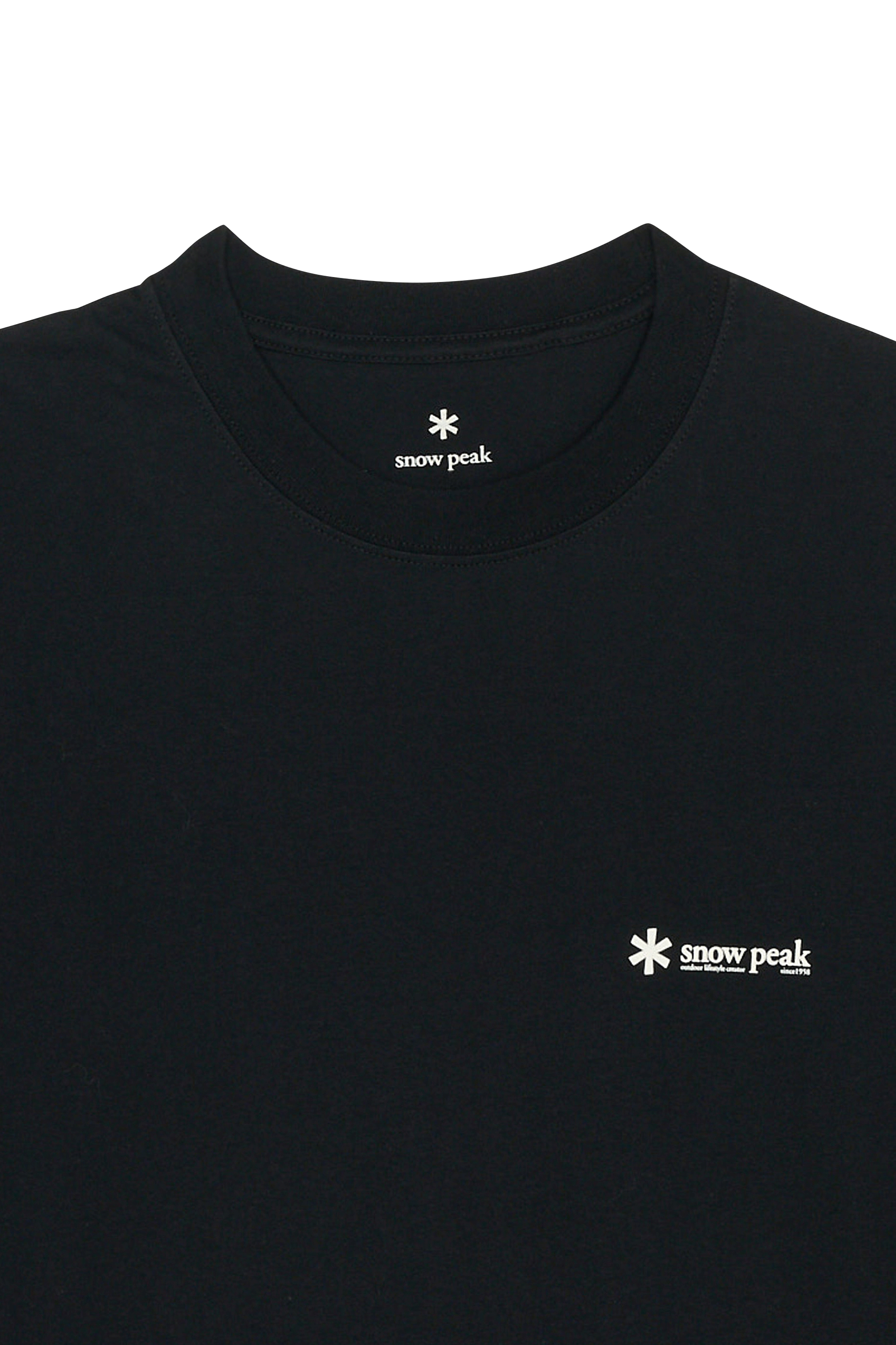 Regular-fit round-neck cotton T-shirt SNOW PEAK Black