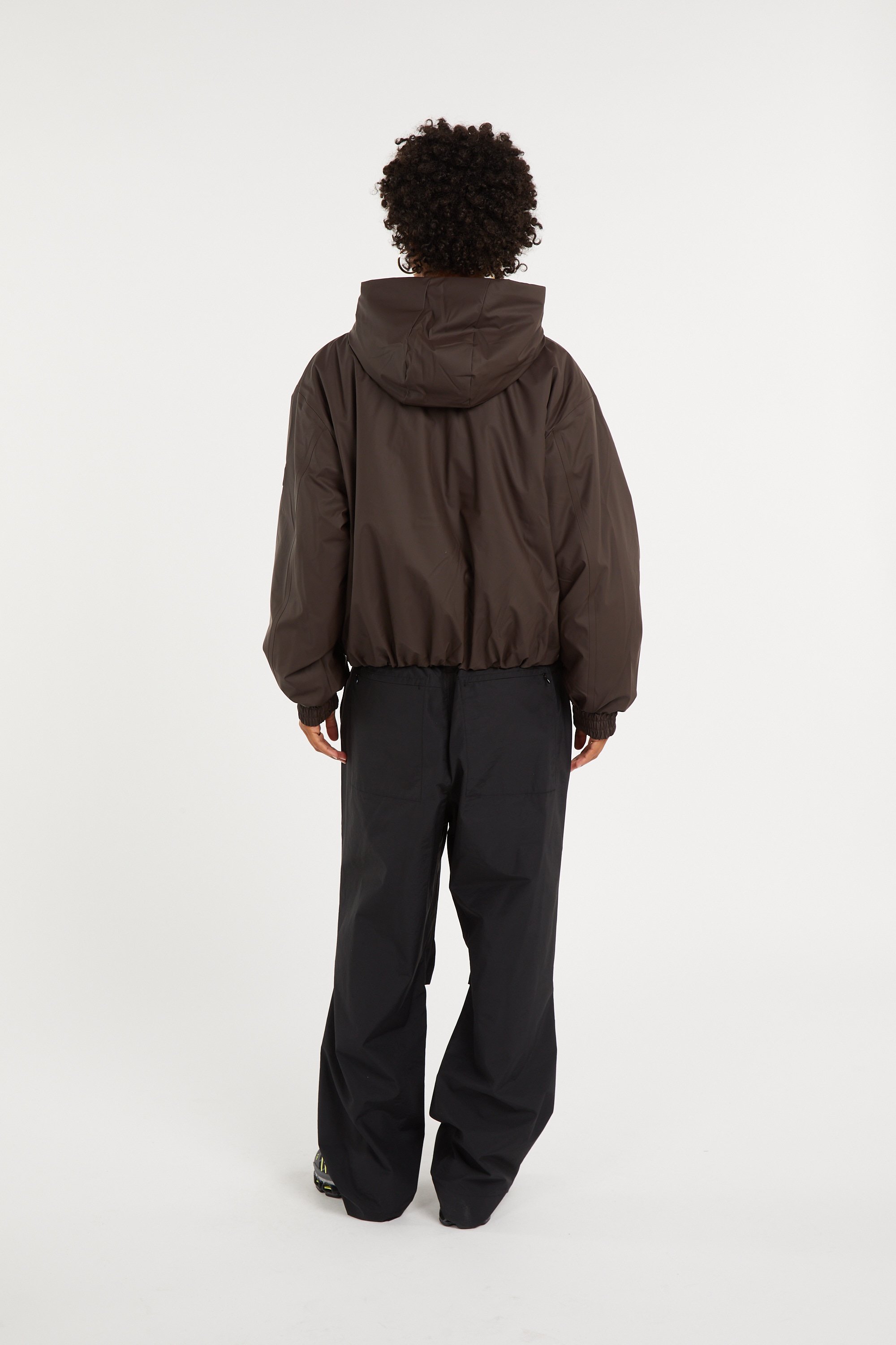 Lightweight quilted padded jacket with high neck | Brown RAINS Women