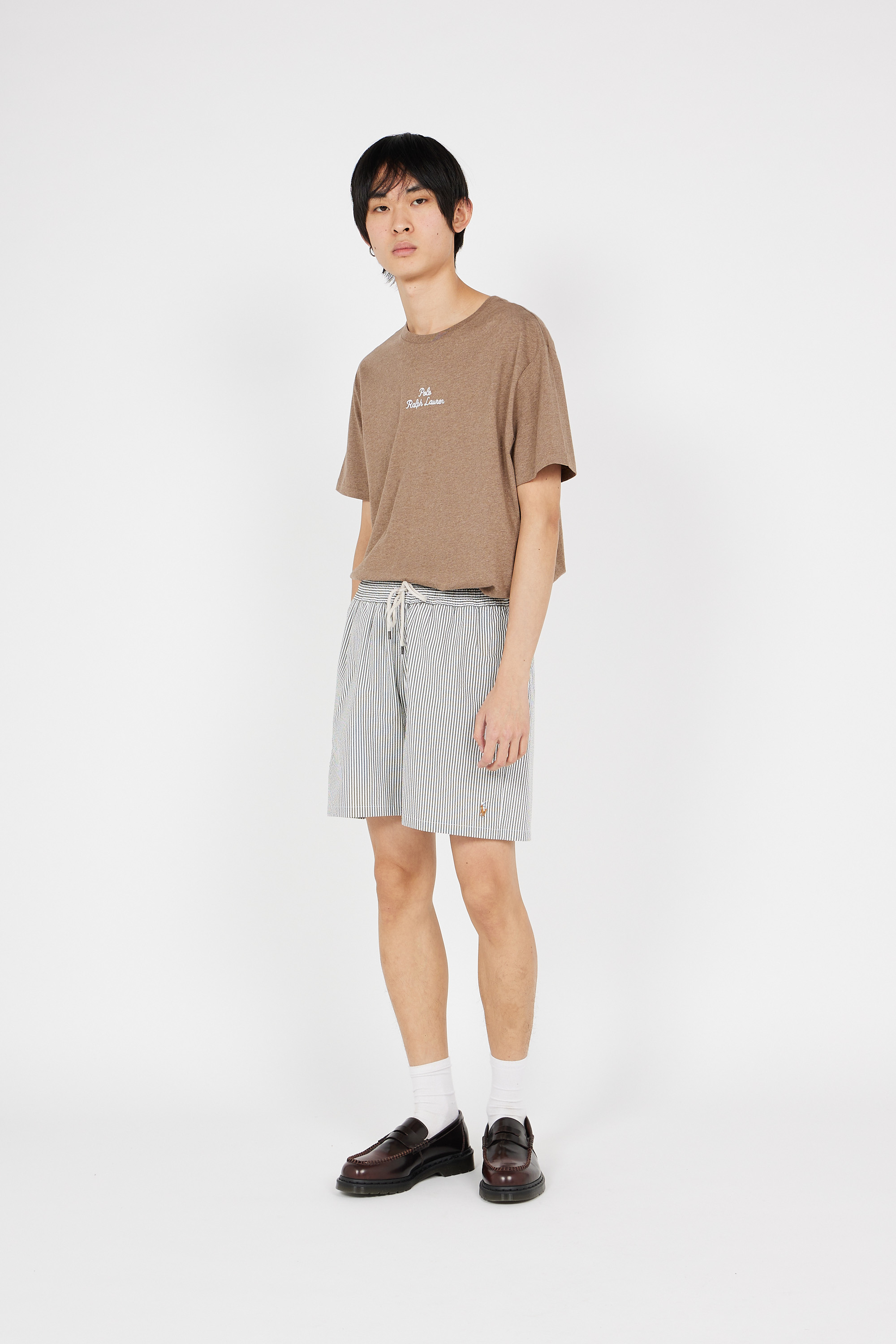 Regular-fit round-neck cotton T-shirt Brown