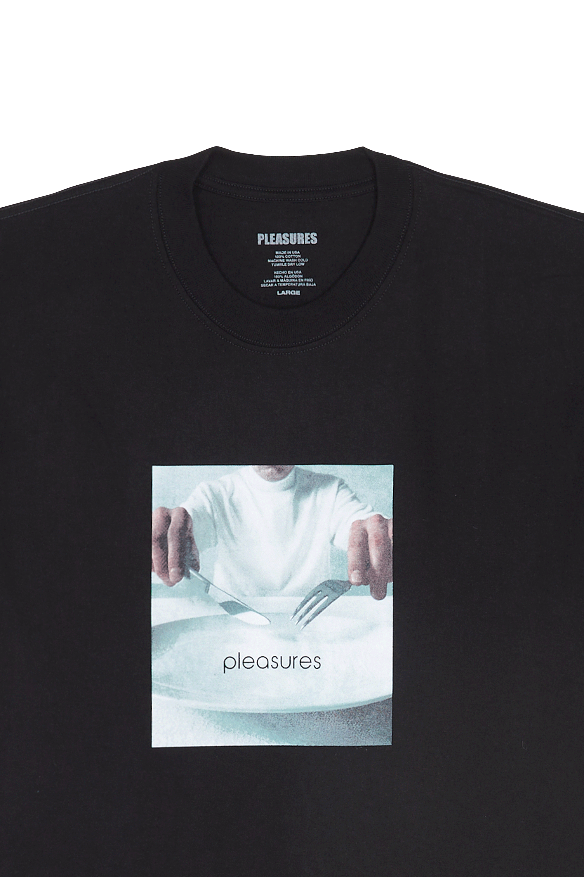 Regular-fit round-neck cotton T-shirt Black