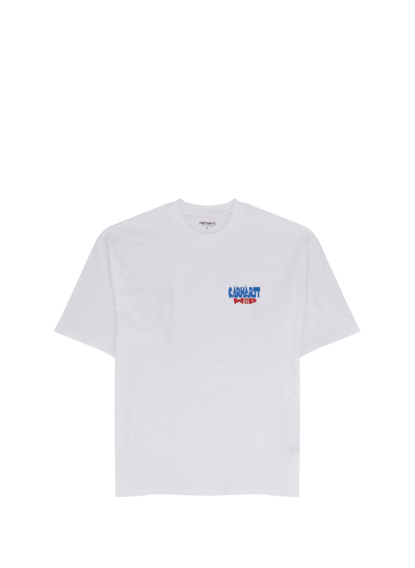 Regular-fit round-neck cotton T-shirt LUGGAGE LABEL White