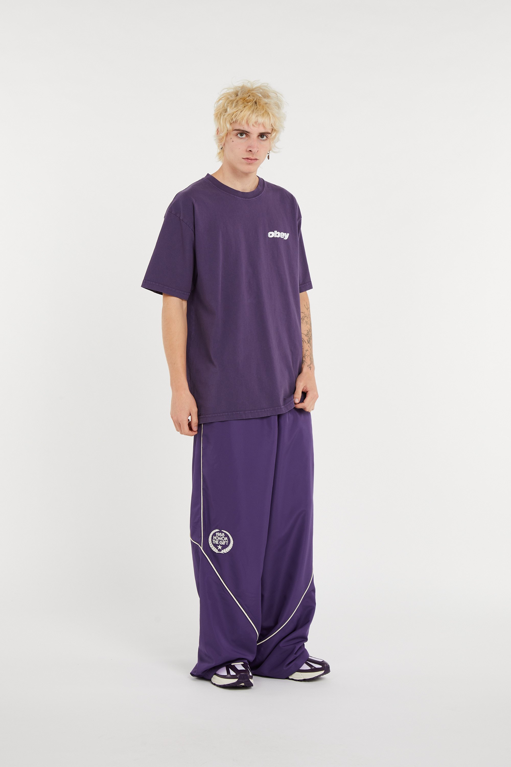 Regular-fit round-neck cotton T-shirt | Purple OBEY Men