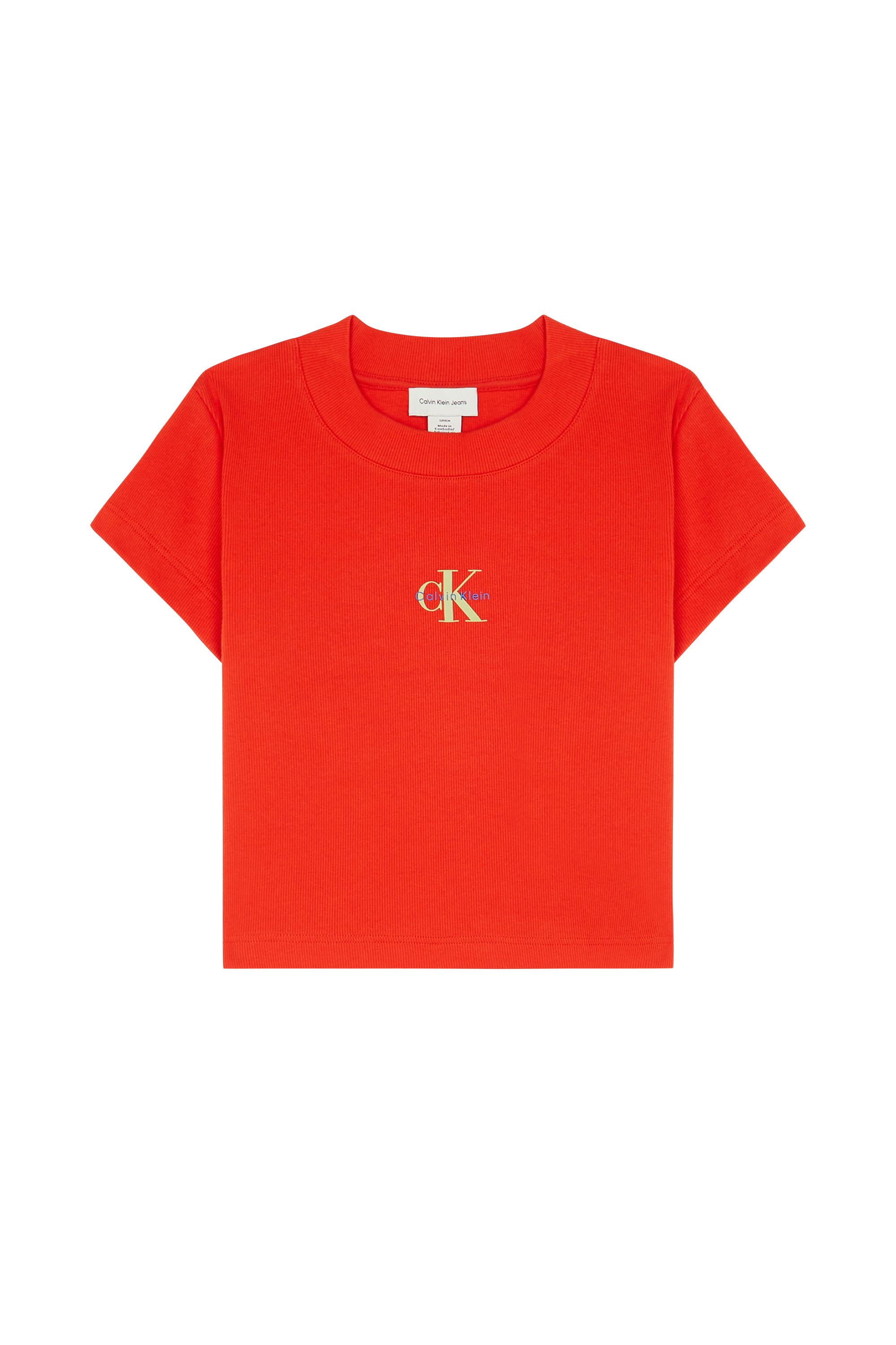 Regular-fit round-neck cotton T-shirt Red