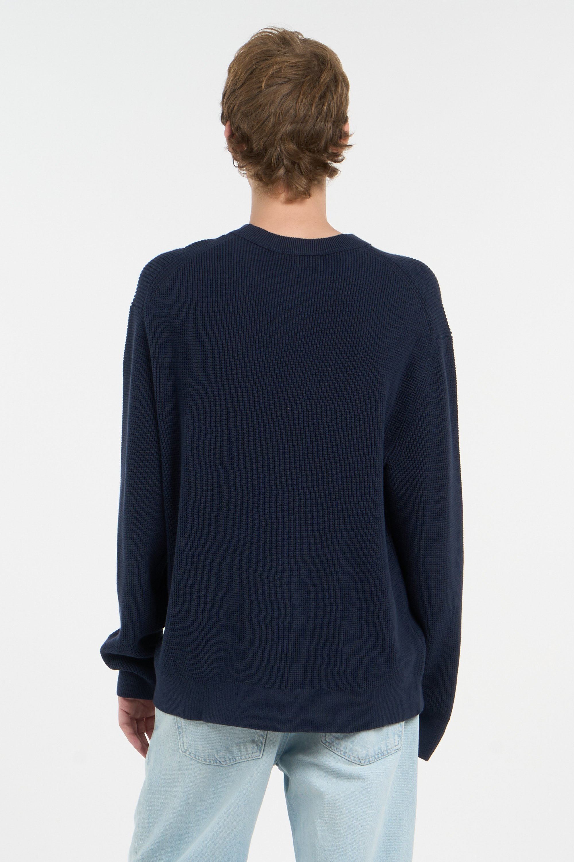 Pull col rond en coton | Bleu CALVIN KLEIN Homme