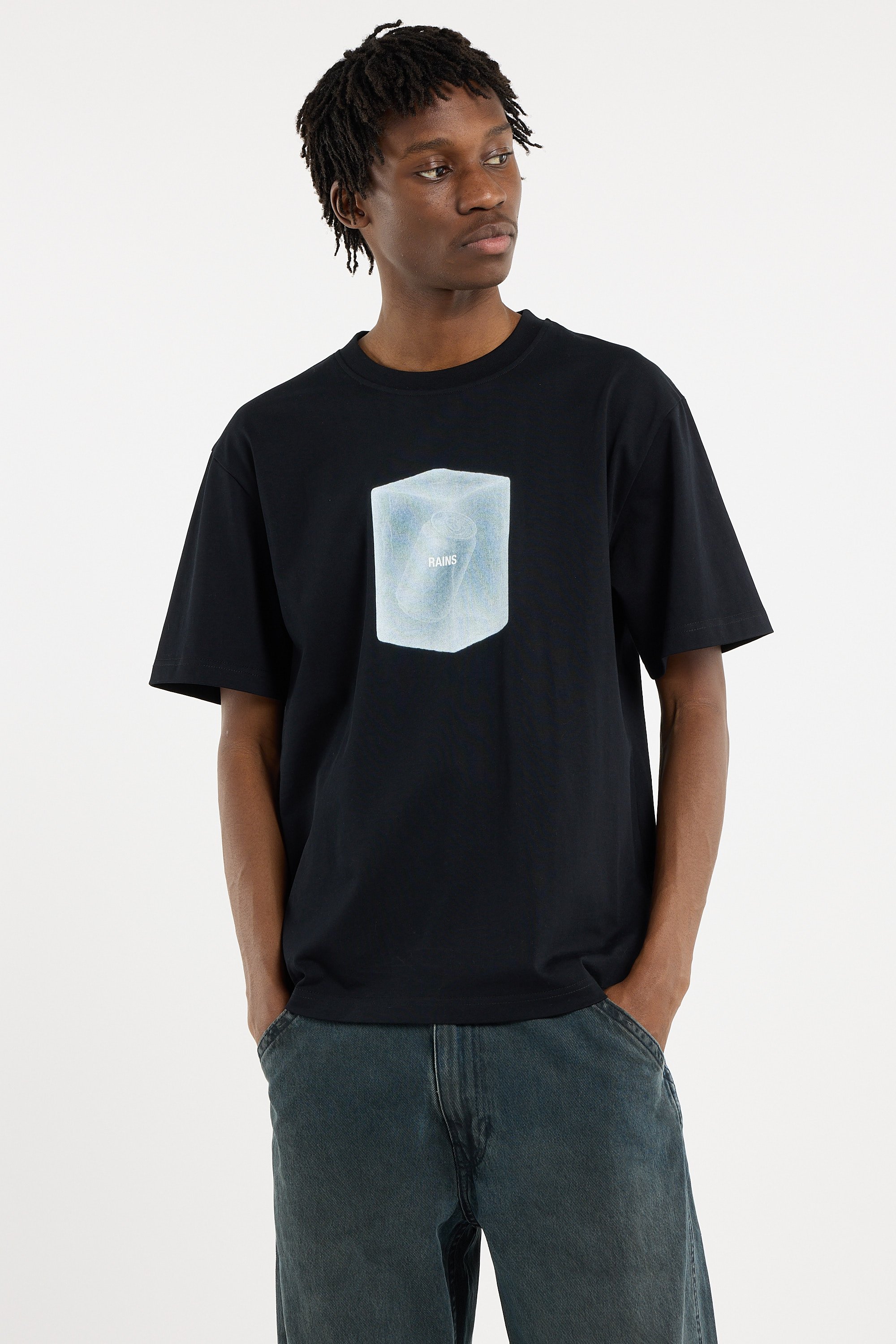Round-neck T-shirt | Black RAINS Men