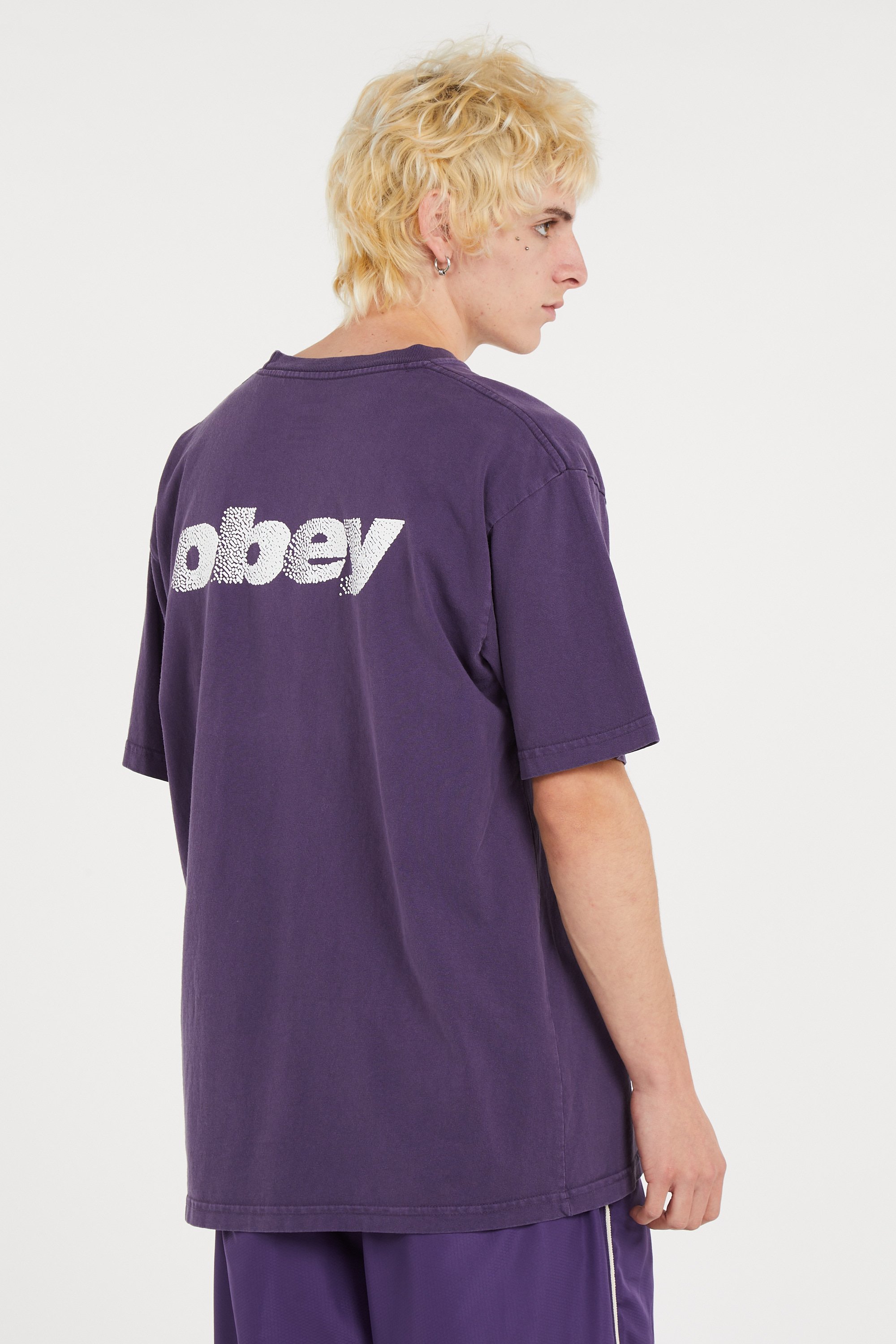 Regular-fit round-neck cotton T-shirt | Purple OBEY Men