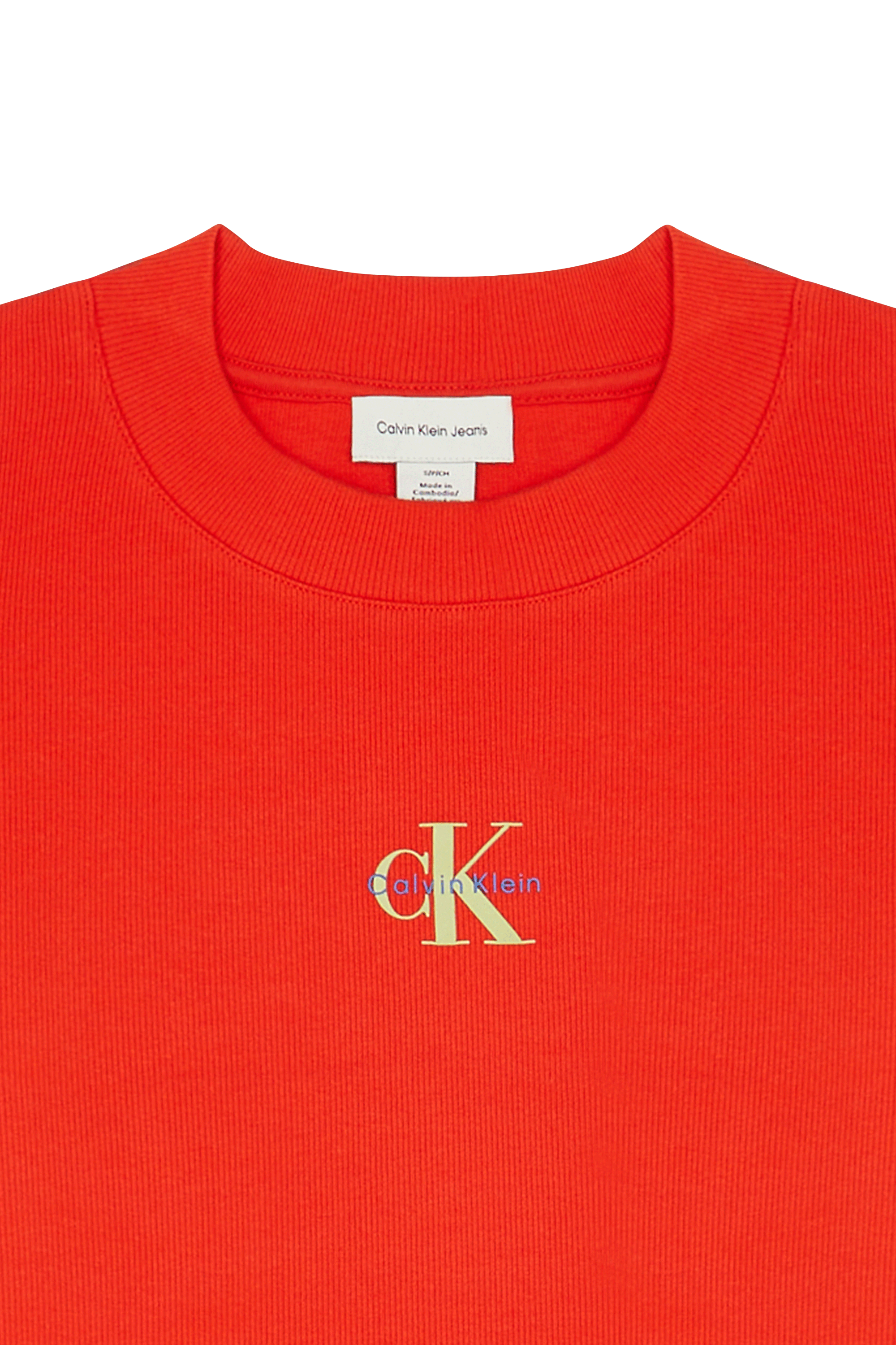 Regular-fit round-neck cotton T-shirt Red