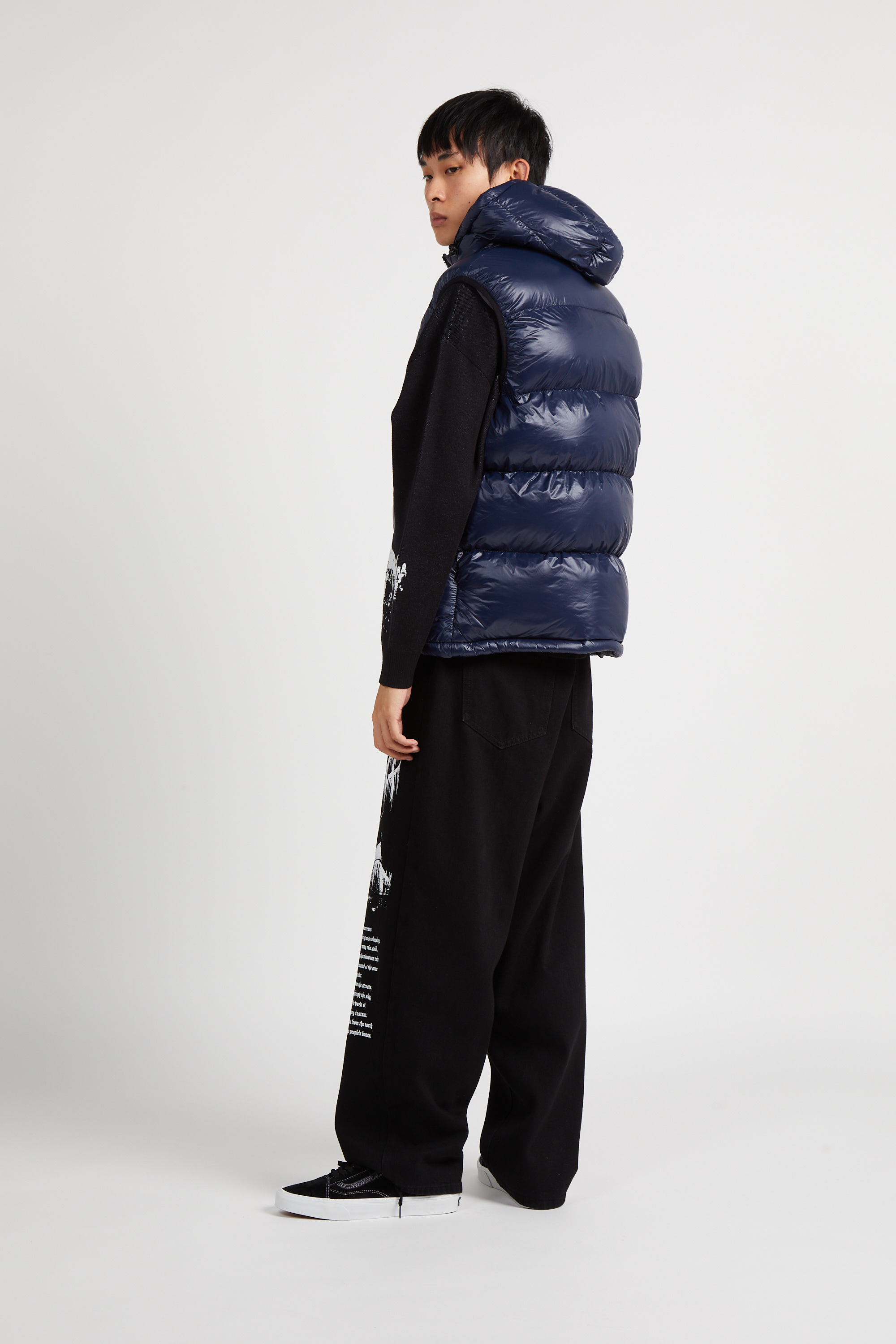 Lightweight quilted padded jacket with high neck Blue