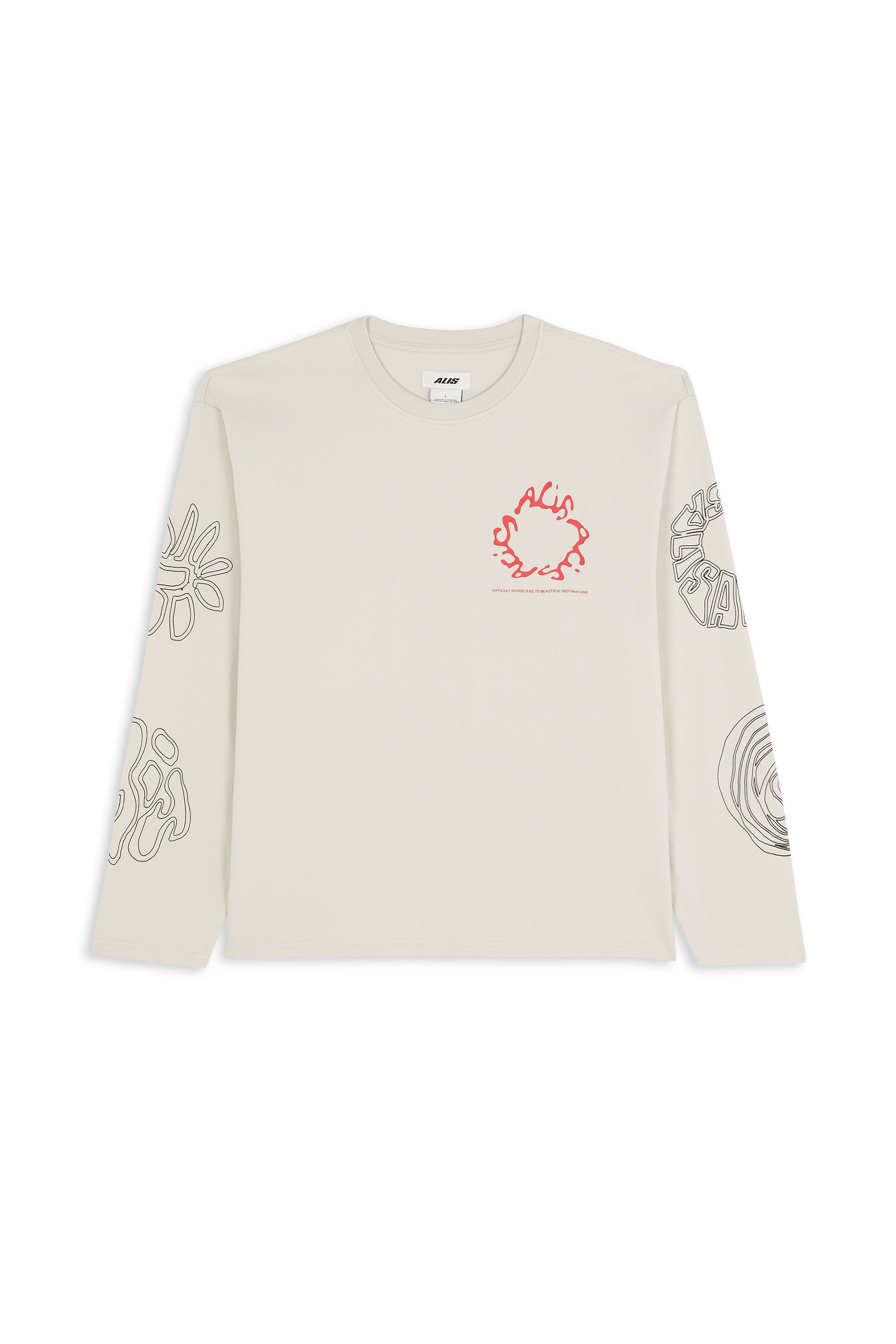 Regular-fit round-neck cotton T-shirt ALIS Beige