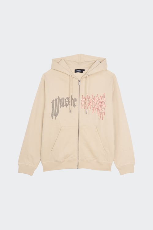 WASTED Hoodie zippé Beige