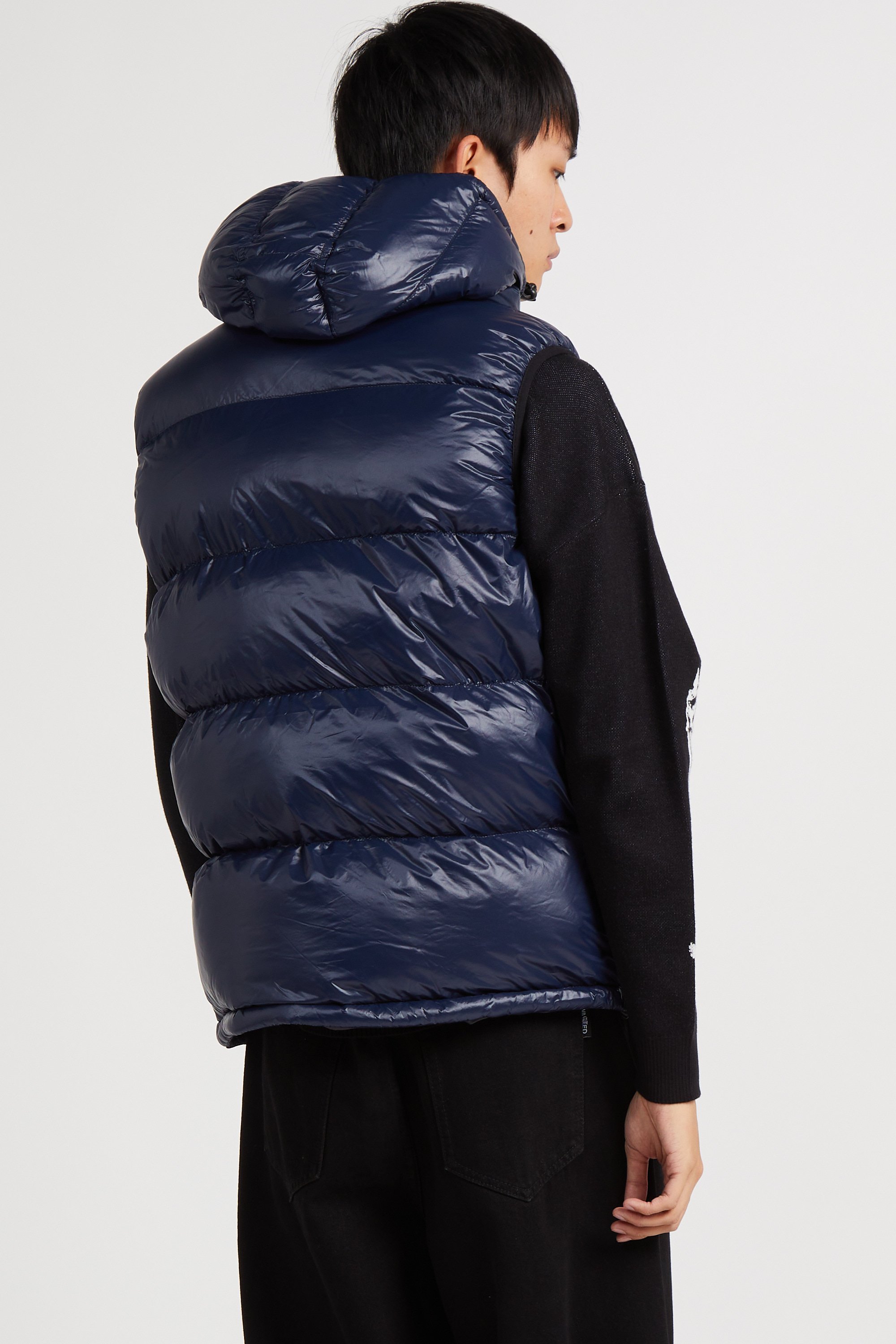 Lightweight quilted padded jacket with high neck Blue