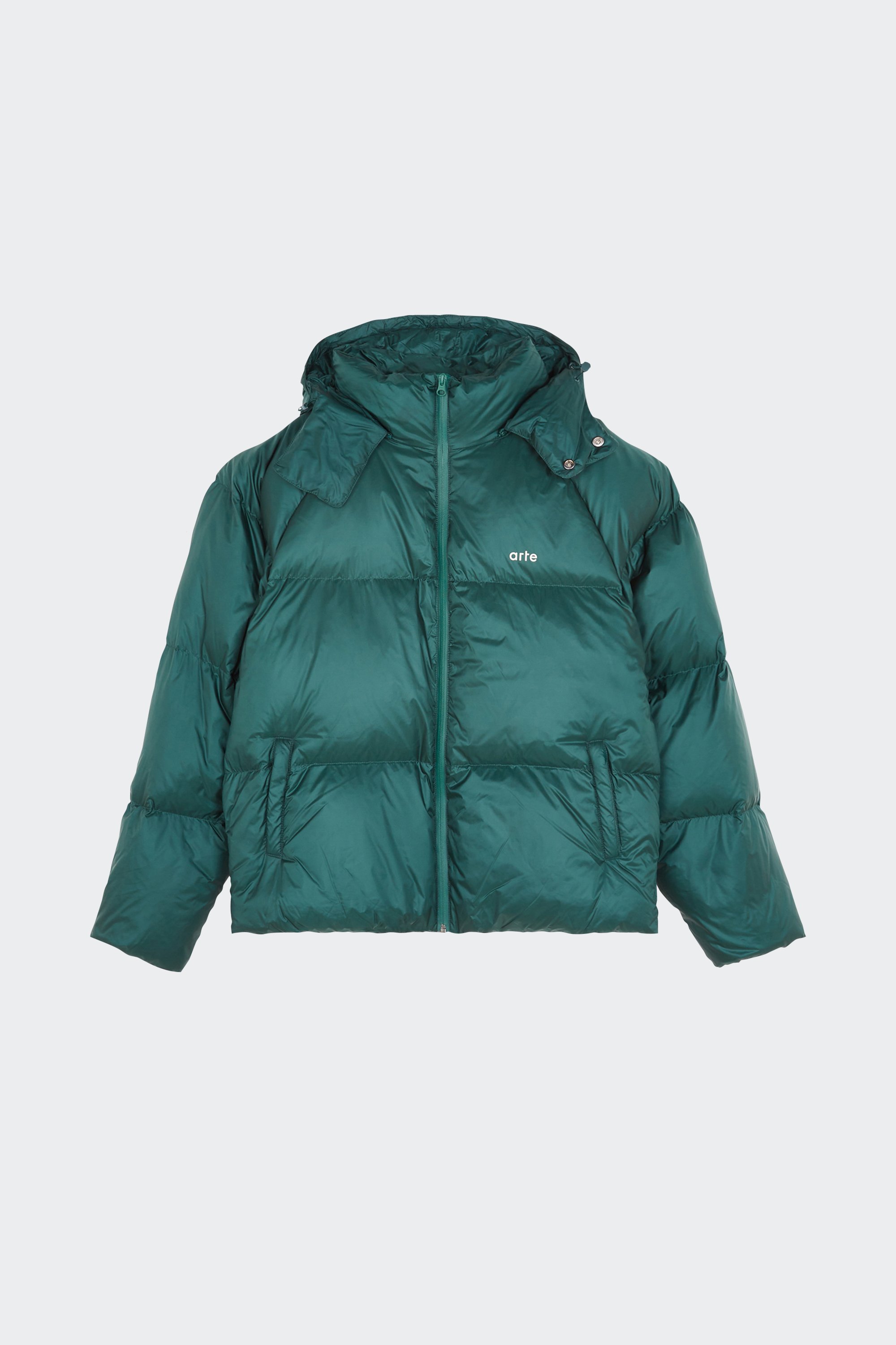 Lightweight quilted padded jacket with high neck | Green by ARTE ANTWERP Lightweight quilted padded jacket with high neck Green