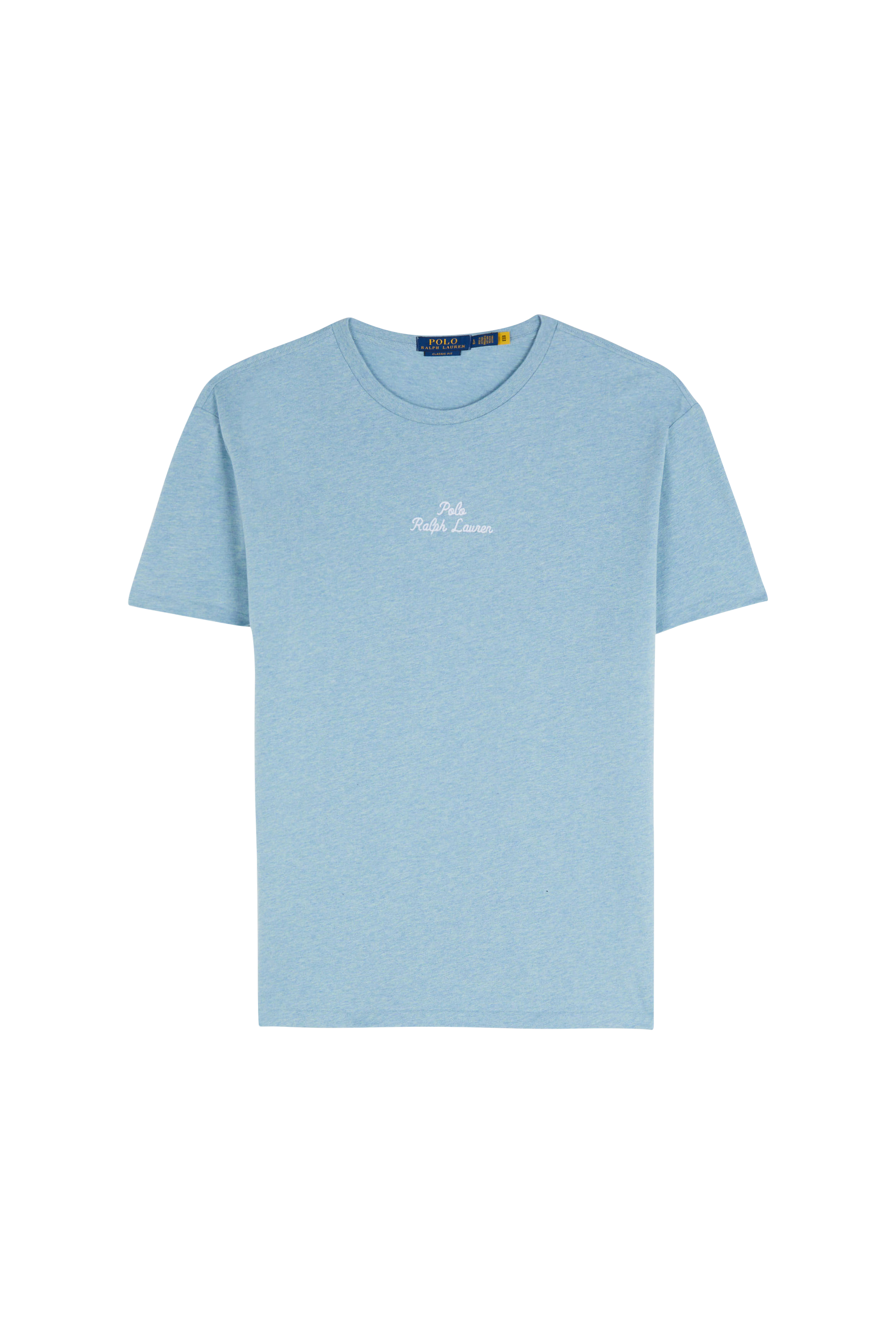 Regular-fit round-neck cotton T-shirt Blue