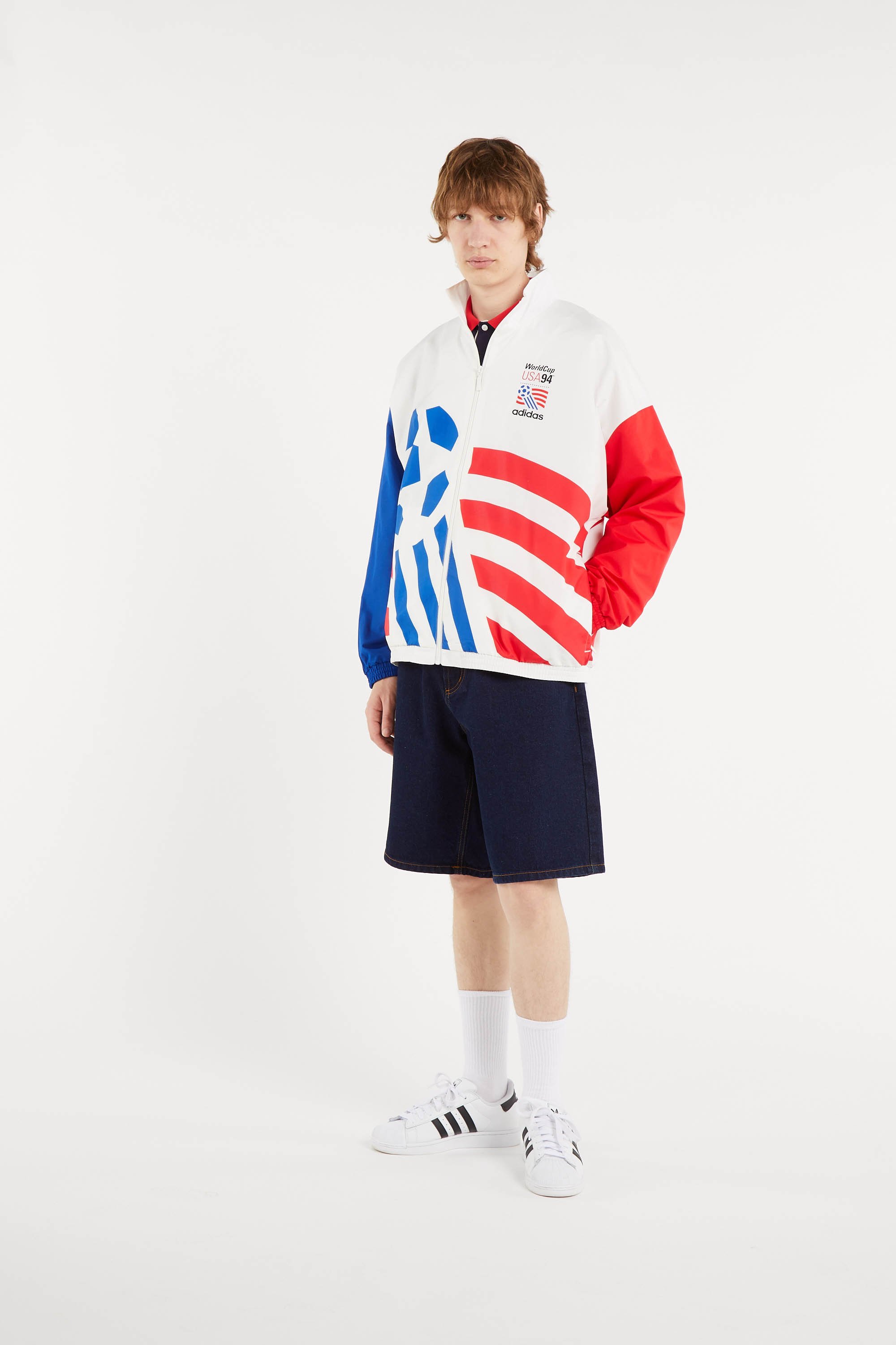 Veste de survêtement  ADIDAS Blanc