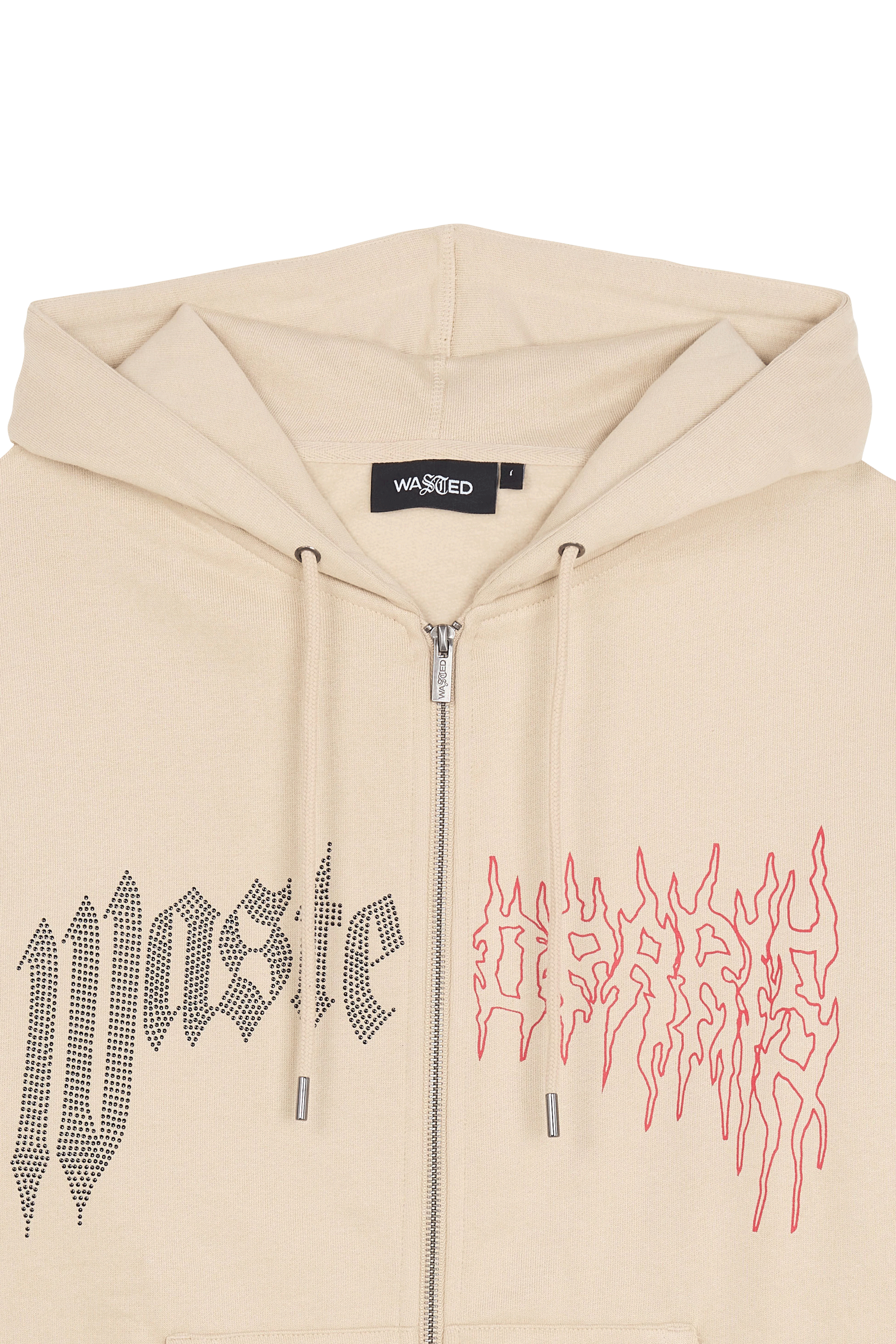 Zip-up hoodie WASTED Beige