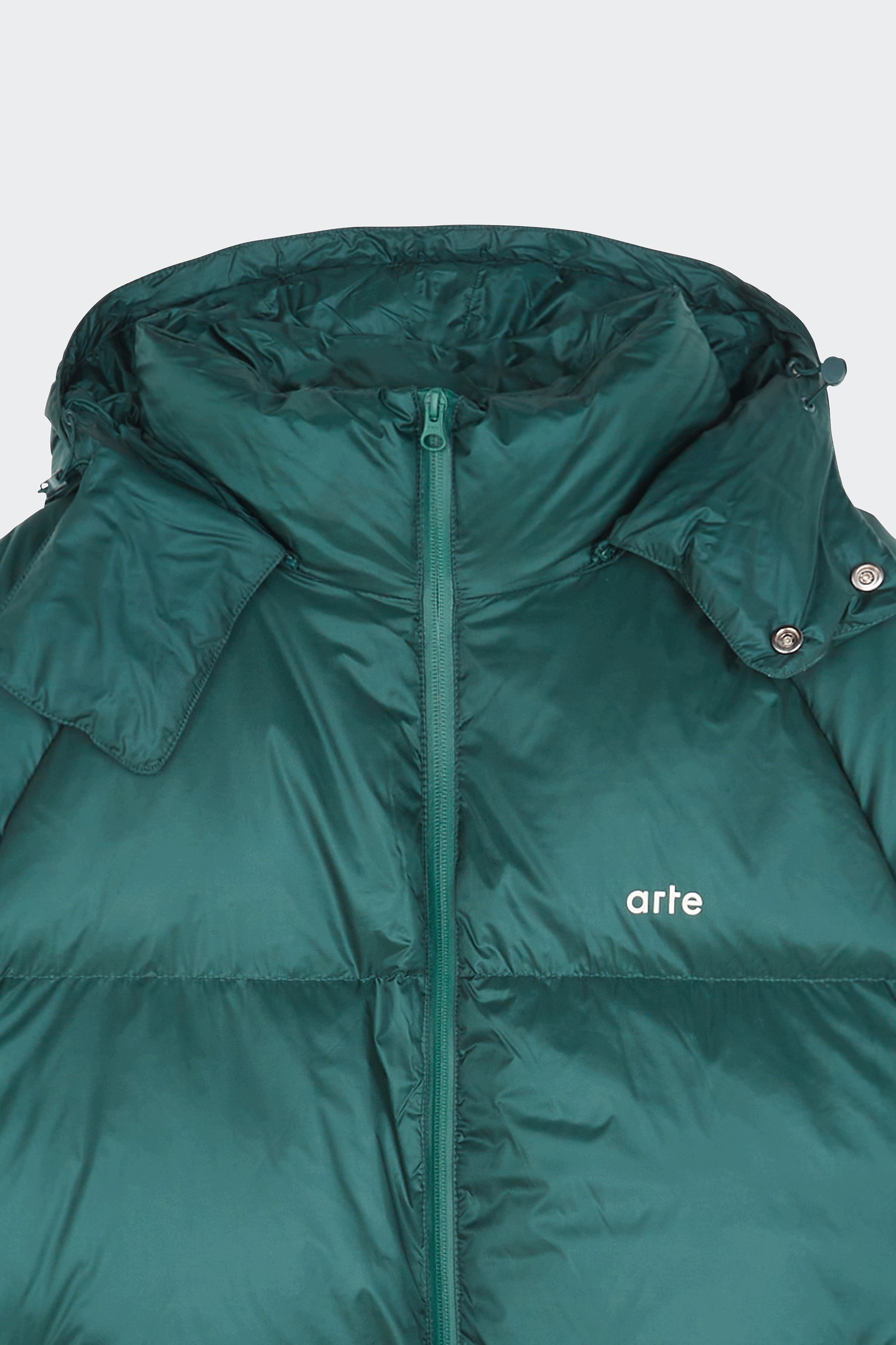 Lightweight quilted padded jacket with high neck | Green by ARTE ANTWERP Lightweight quilted padded jacket with high neck Green