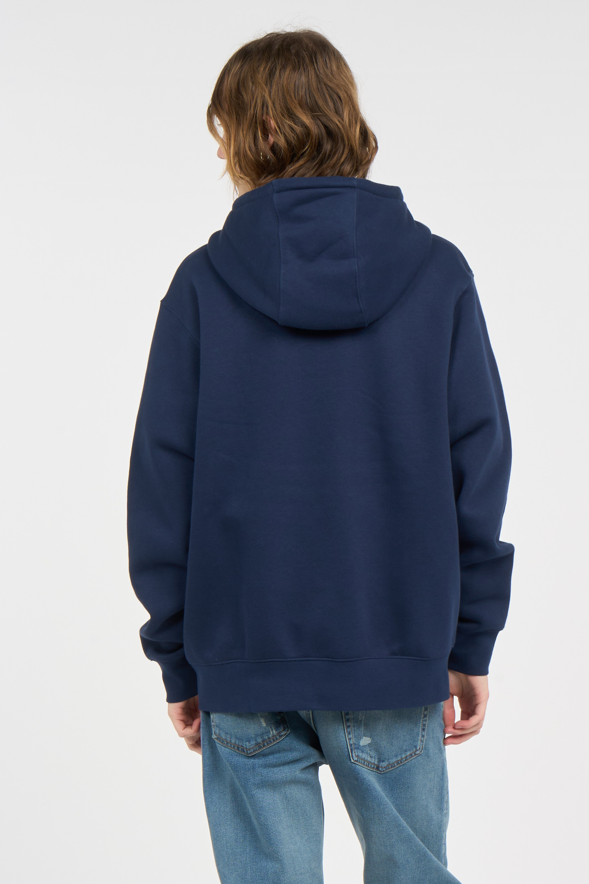 Regular-fit zip-up cotton-blend hoodie with Pony Player Blue