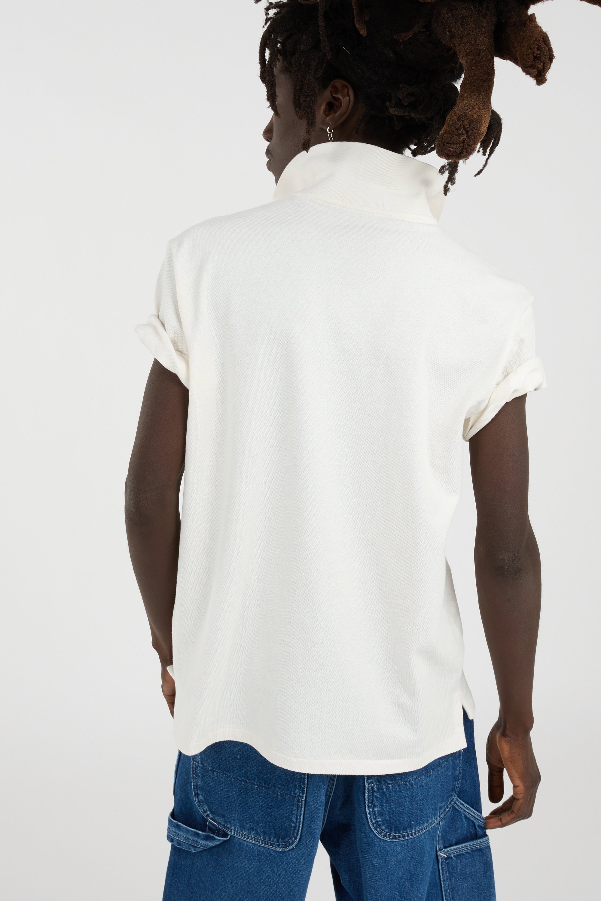 Polo slim-fit en coton Beige