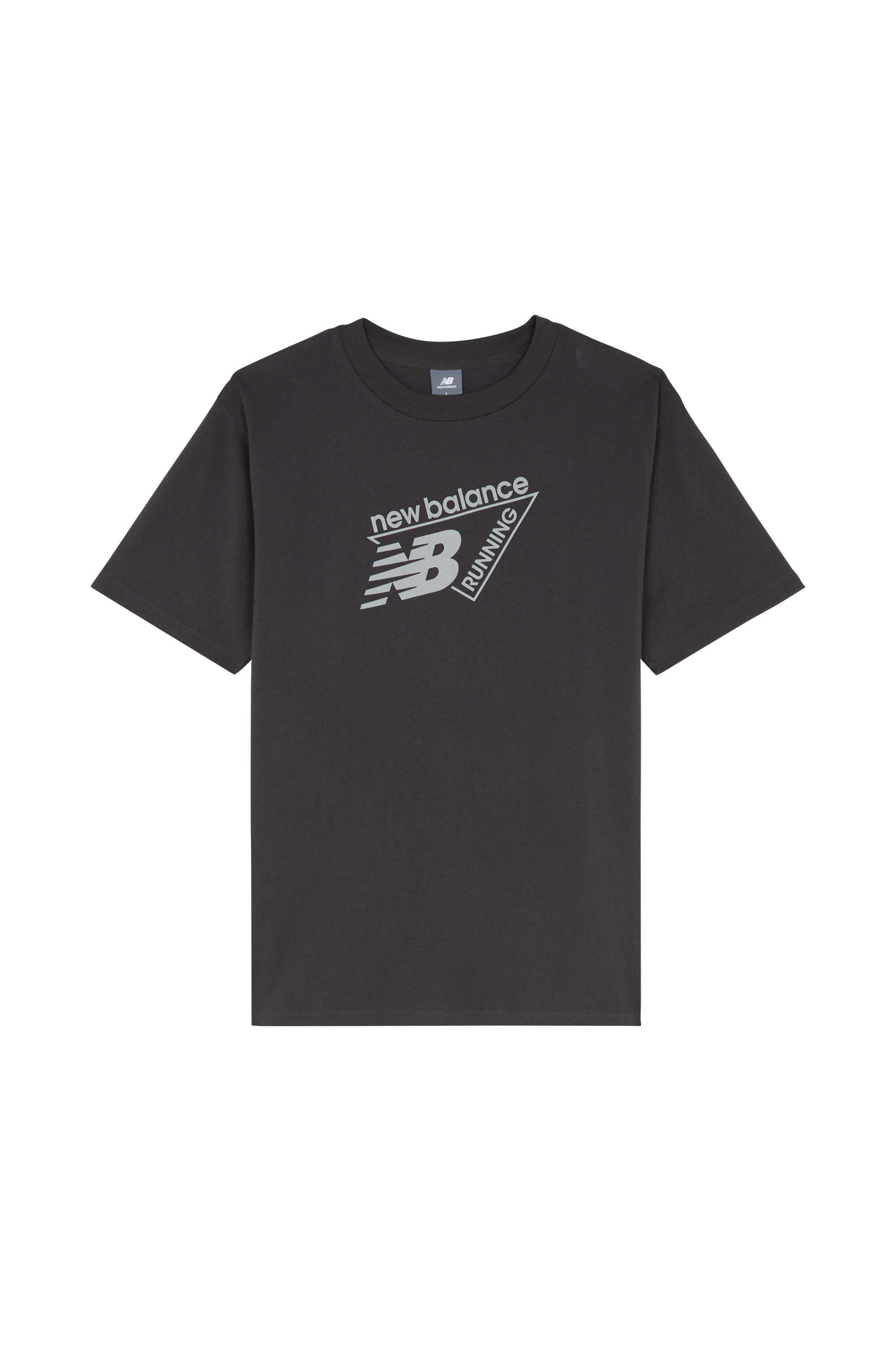 Regular-fit round-neck cotton T-shirt  Black cement
