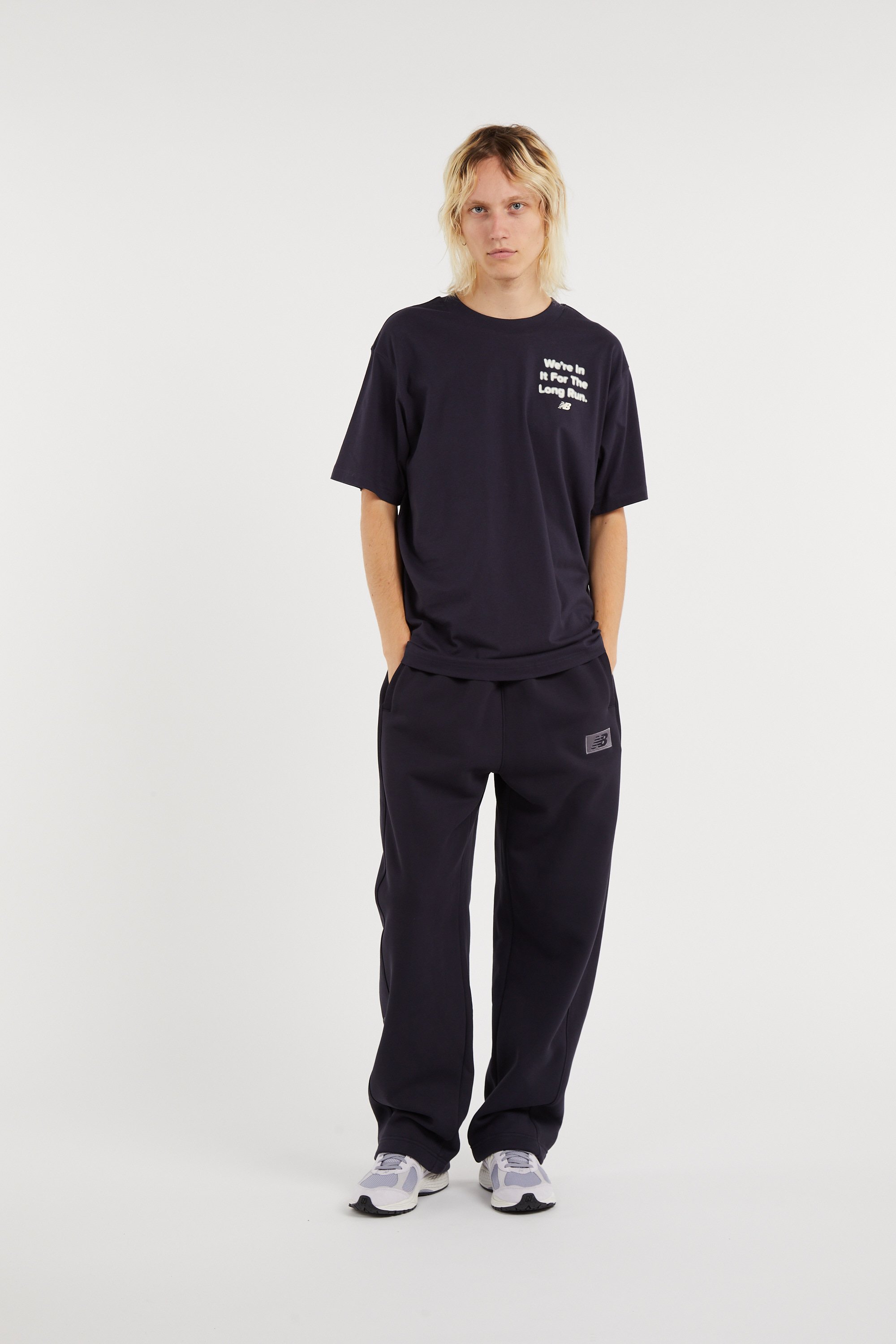 Regular-fit round-neck cotton T-shirt | Blue NEW BALANCE Men